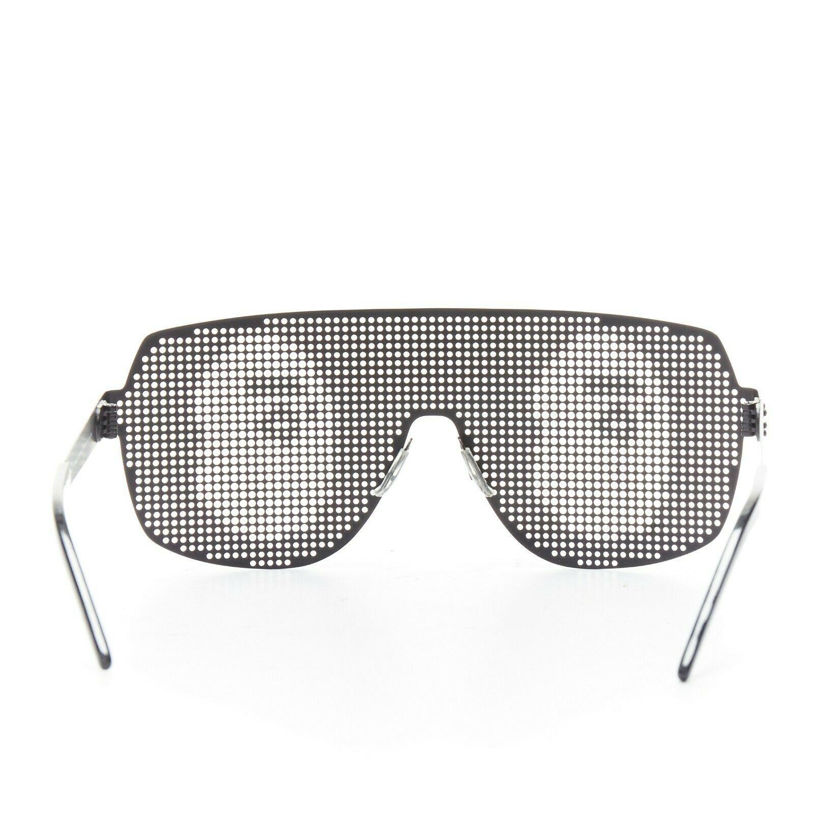 A BATHING APE BAPE black metal dotted shutter shades kanye sunglasses logo  print at 1stDibs