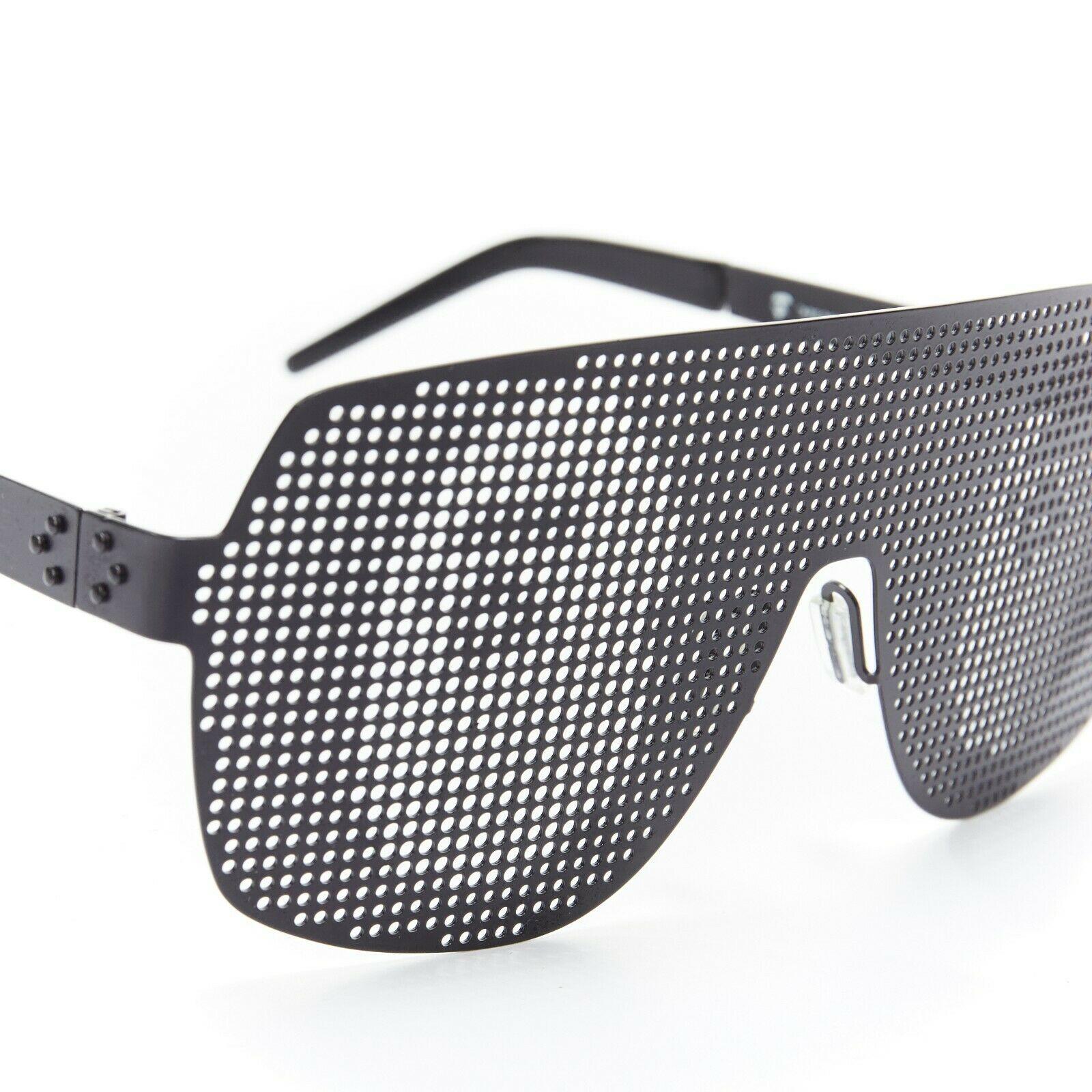 Black A BATHING APE BAPE black metal dotted shutter shades kanye sunglasses logo print