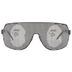 A BATHING APE BAPE black metal dotted shutter shades kanye sunglasses logo print