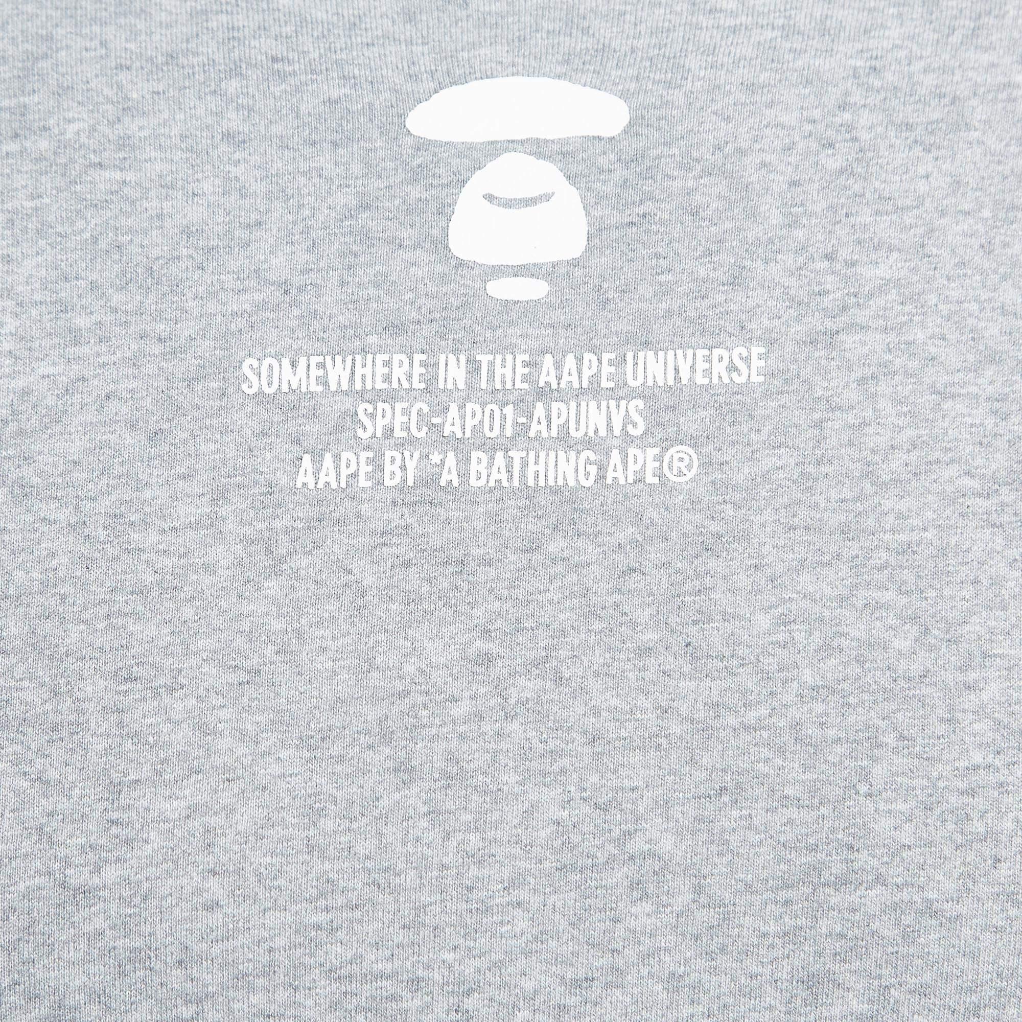 A Bathing Ape Grey Aape Universe Print Cotton Crew Neck T-Shirt S In Good Condition For Sale In Dubai, Al Qouz 2