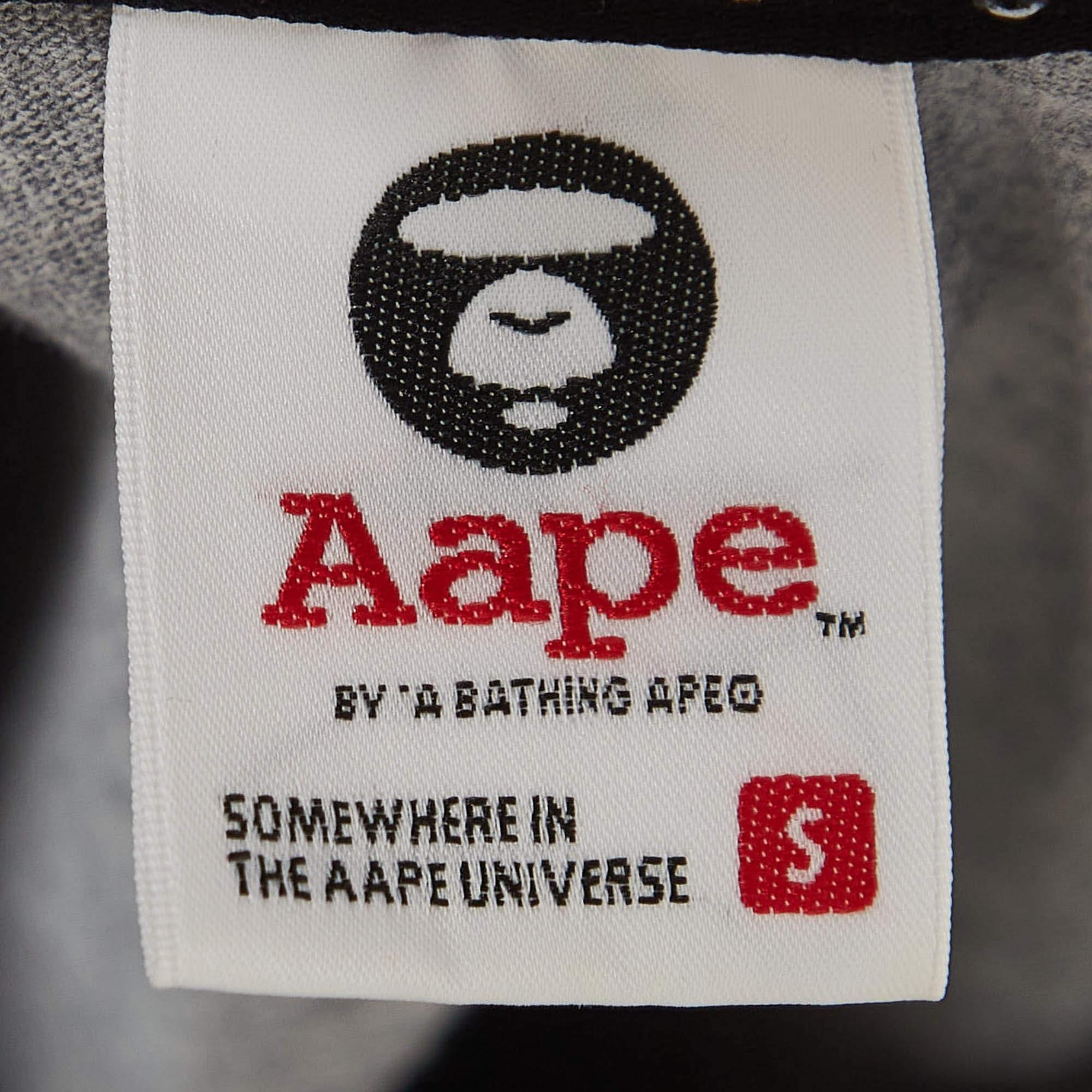 Men's A Bathing Ape Grey Aape Universe Print Cotton Crew Neck T-Shirt S For Sale