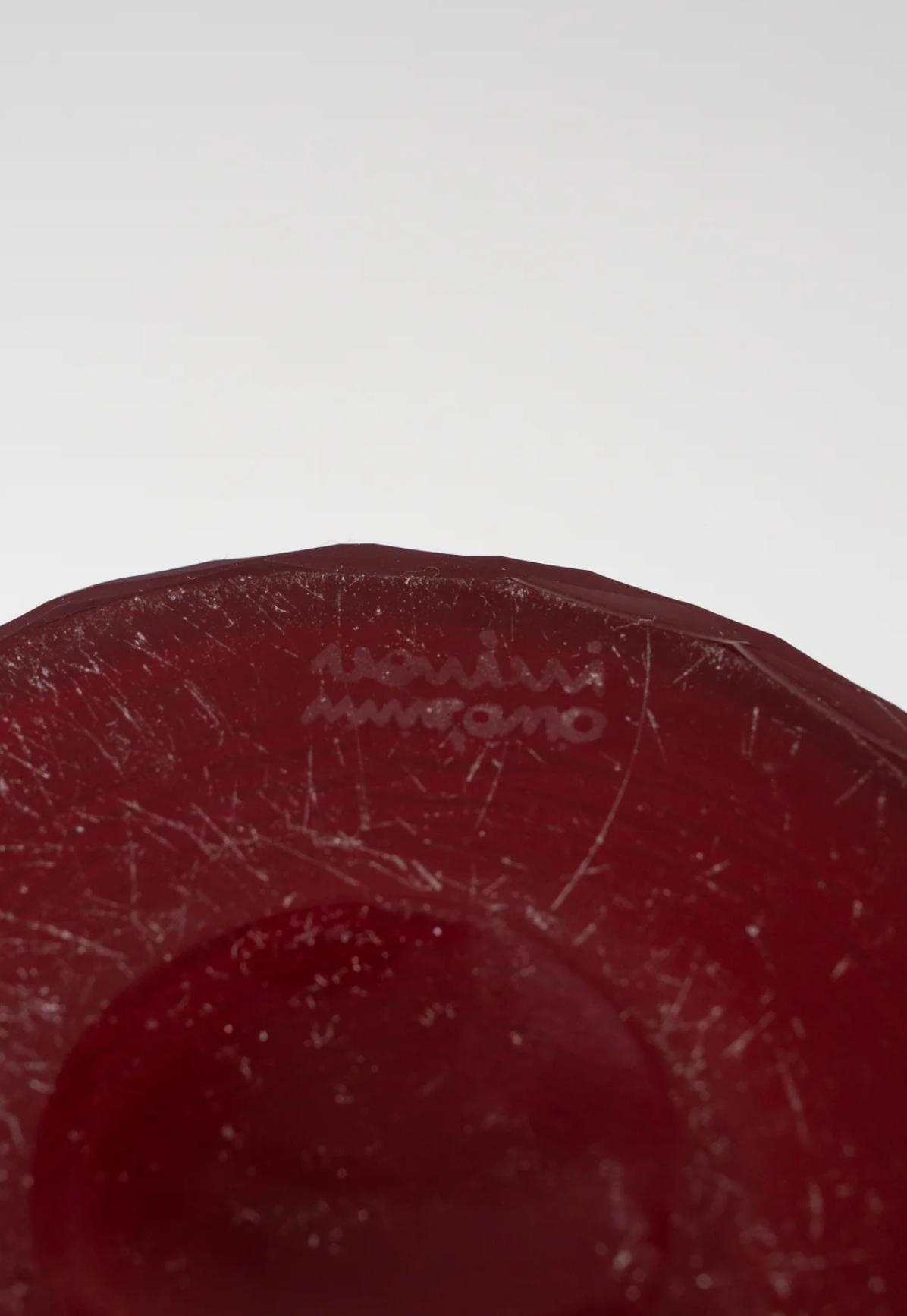 Mid-20th Century A 'battuto' glass vase by Carlo Scarpa for Venini, circa 1940 For Sale