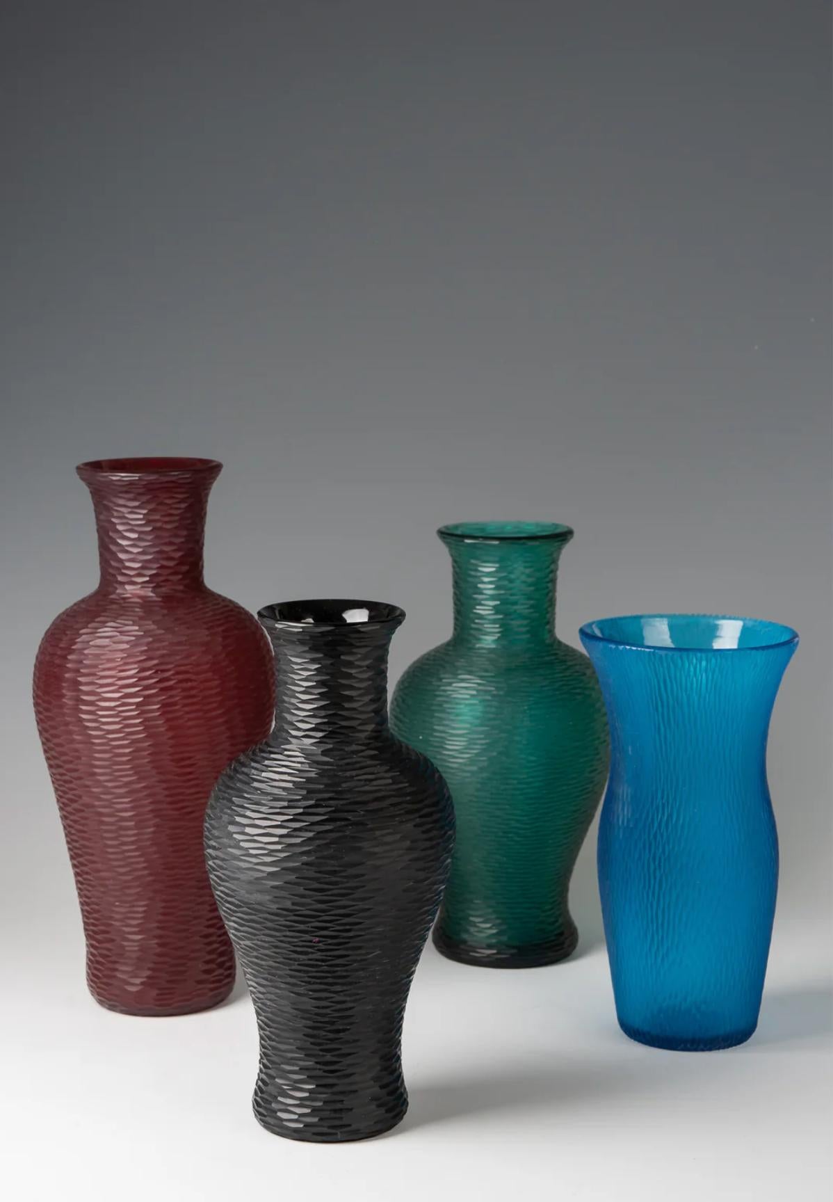 Murano Glass A 'battuto' glass vase by Carlo Scarpa for Venini, circa 1940 For Sale