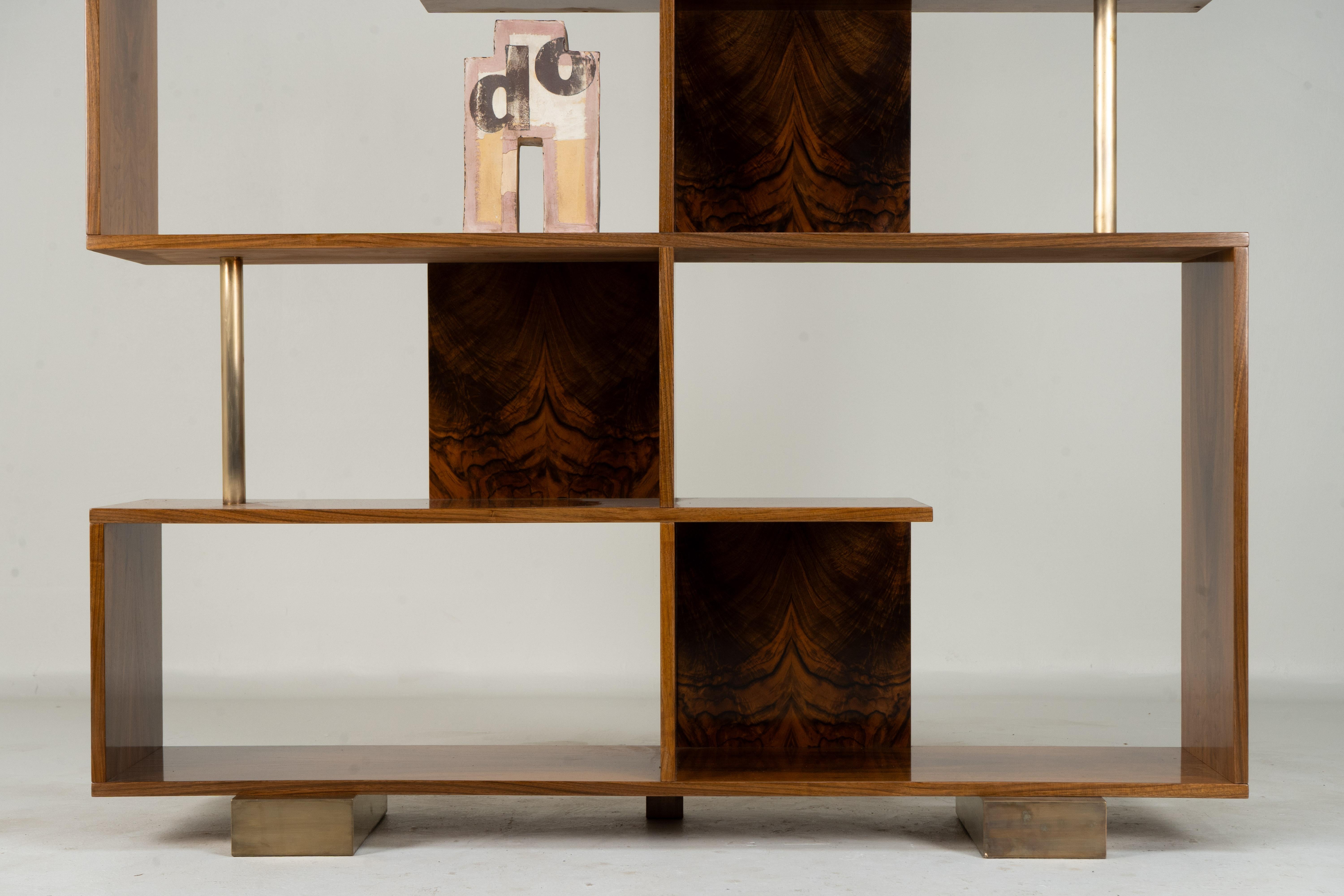A Bauhaus-Inspired Open Shelf Display In Good Condition For Sale In Chicago, IL