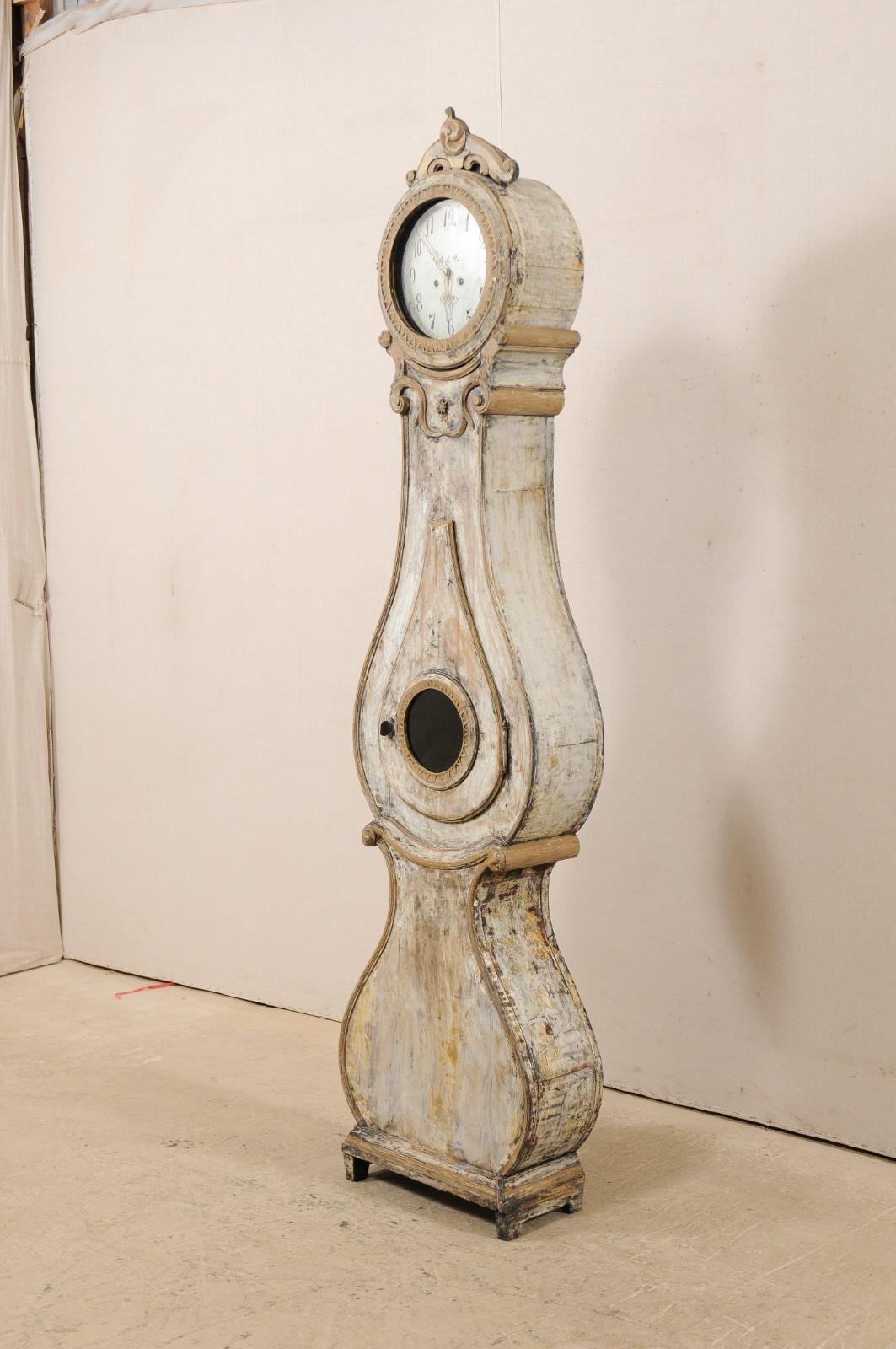 Beautiful 1820s Fryksdahl Grandafther Floor Clock from Sweden In Good Condition In Atlanta, GA
