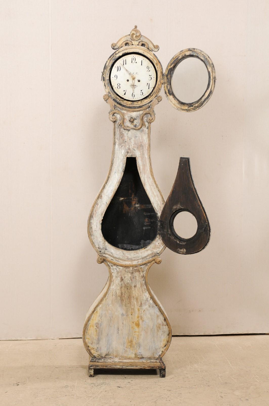 Beautiful 1820s Fryksdahl Grandafther Floor Clock from Sweden 1