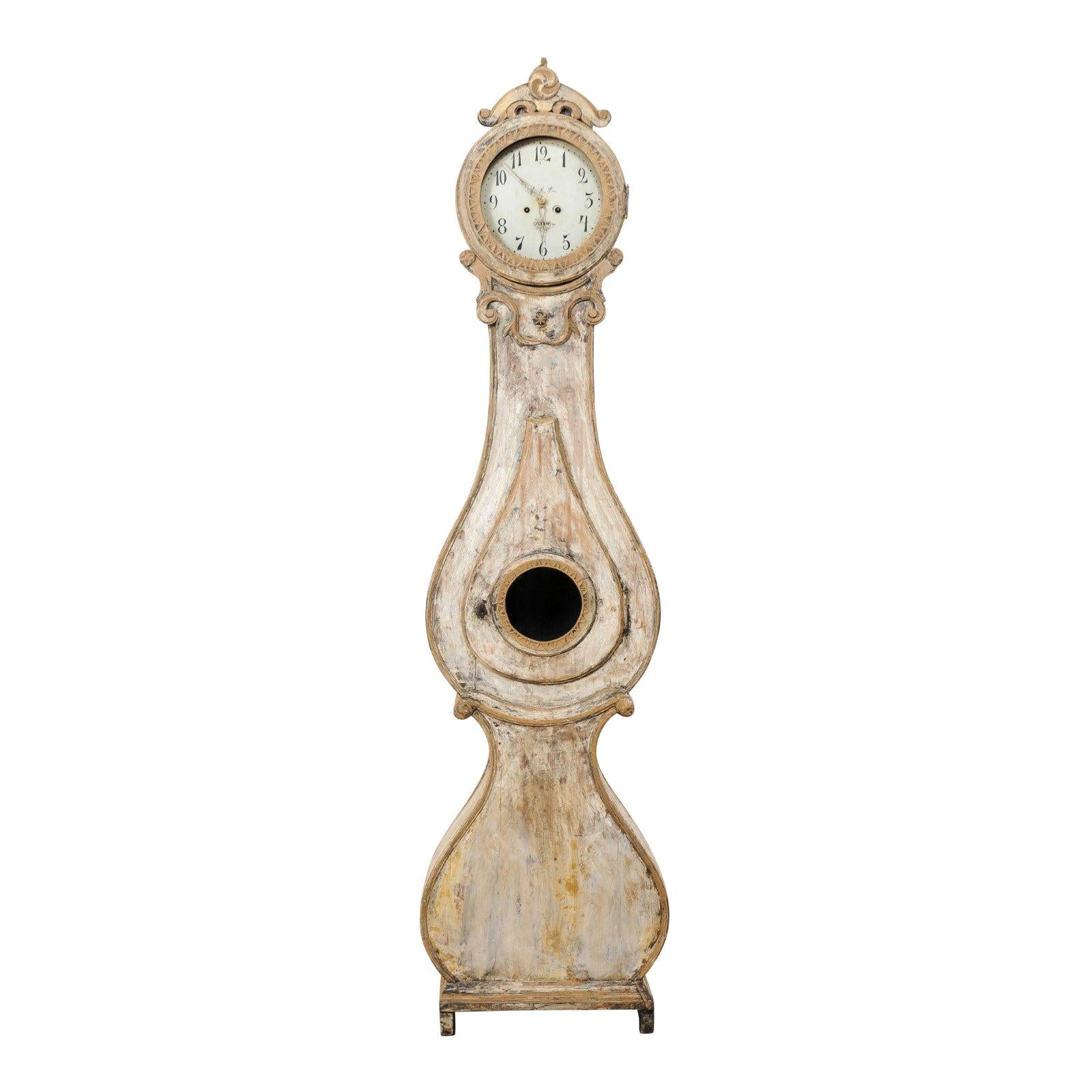 Beautiful 1820s Fryksdahl Grandafther Floor Clock from Sweden