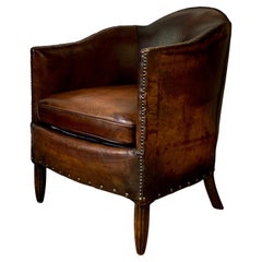 A Beautiful, 1920’s French Leather Club Chair, Normandy Model