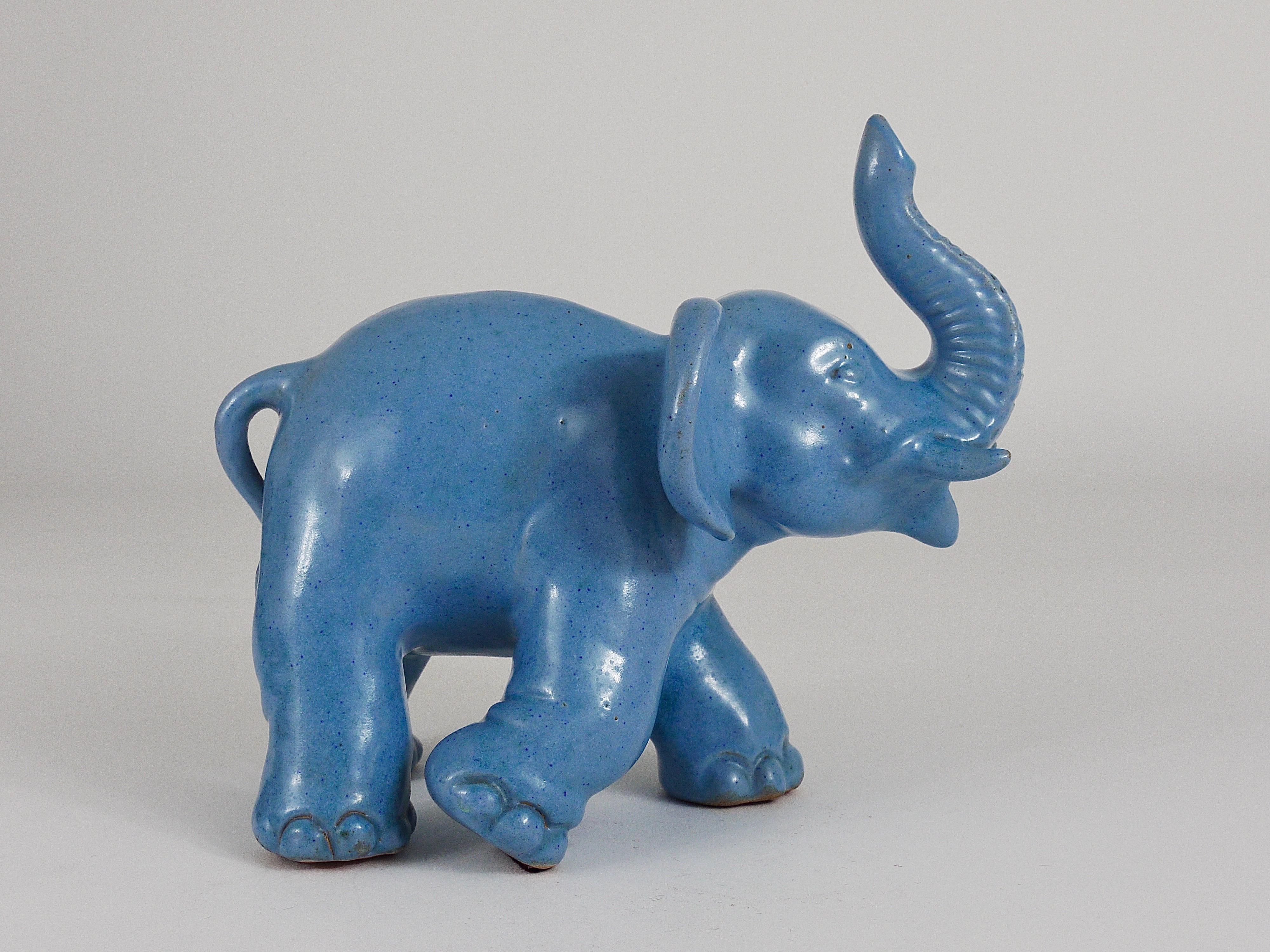 Mid-Century Modern Beautiful 1950s Elephant Pottery Sculpture Figurine by Gmundner Keramik