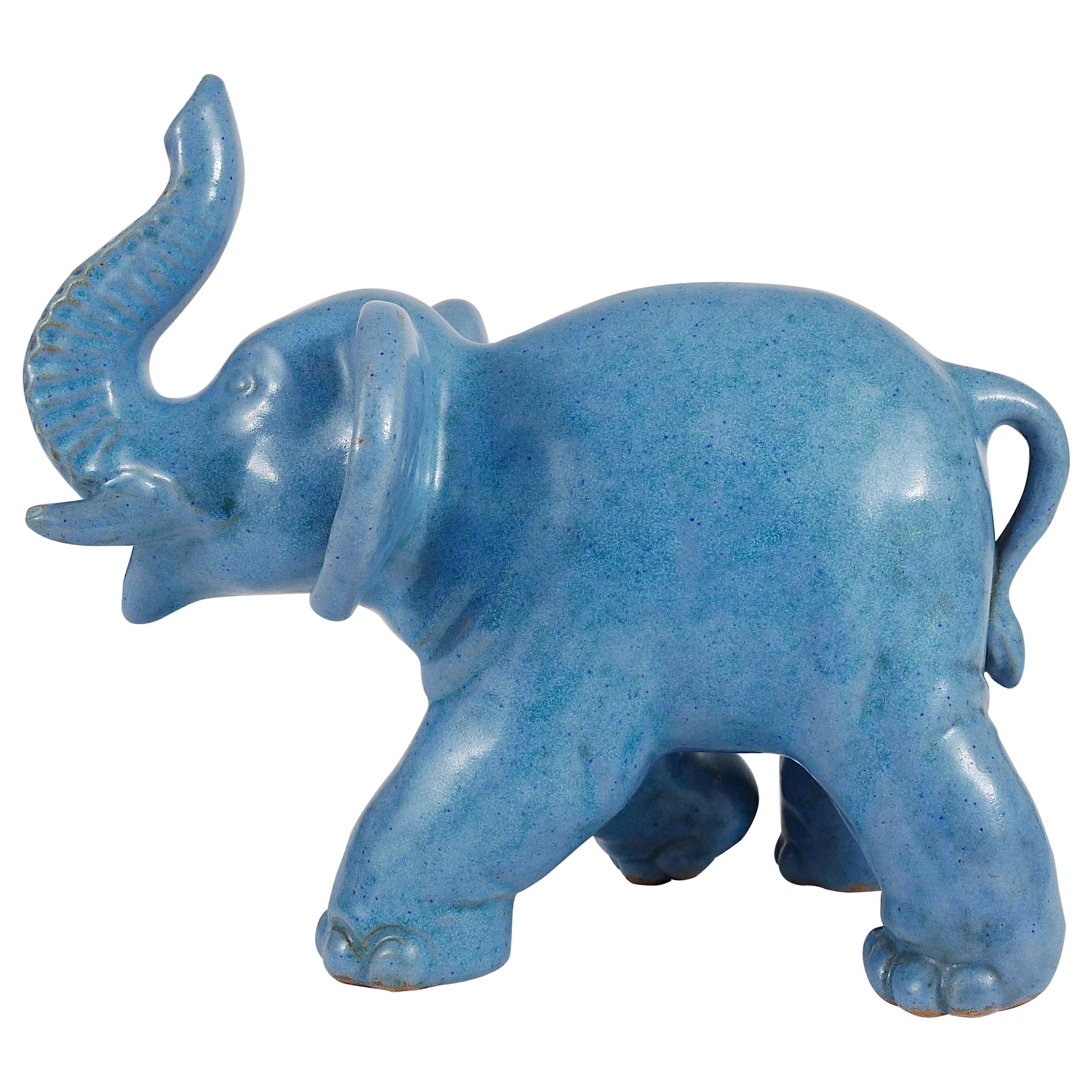 Beautiful 1950s Elephant Pottery Sculpture Figurine by Gmundner Keramik