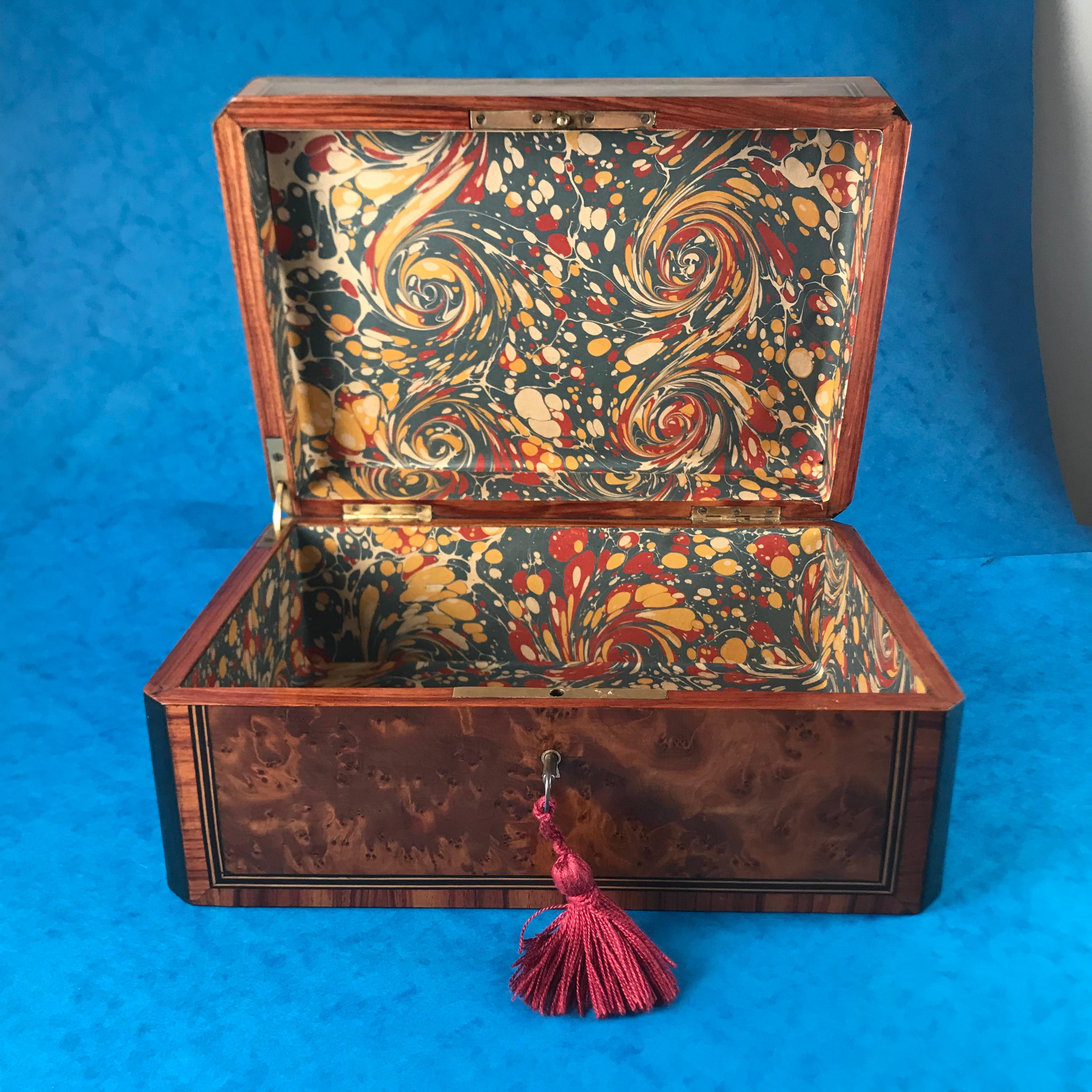 Beautiful 19th Century 1870 French Burr Cedar Box 6