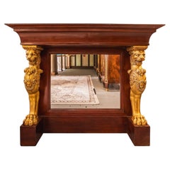 A beautiful 19th century Empire mahogany and parcel gilt marble top console