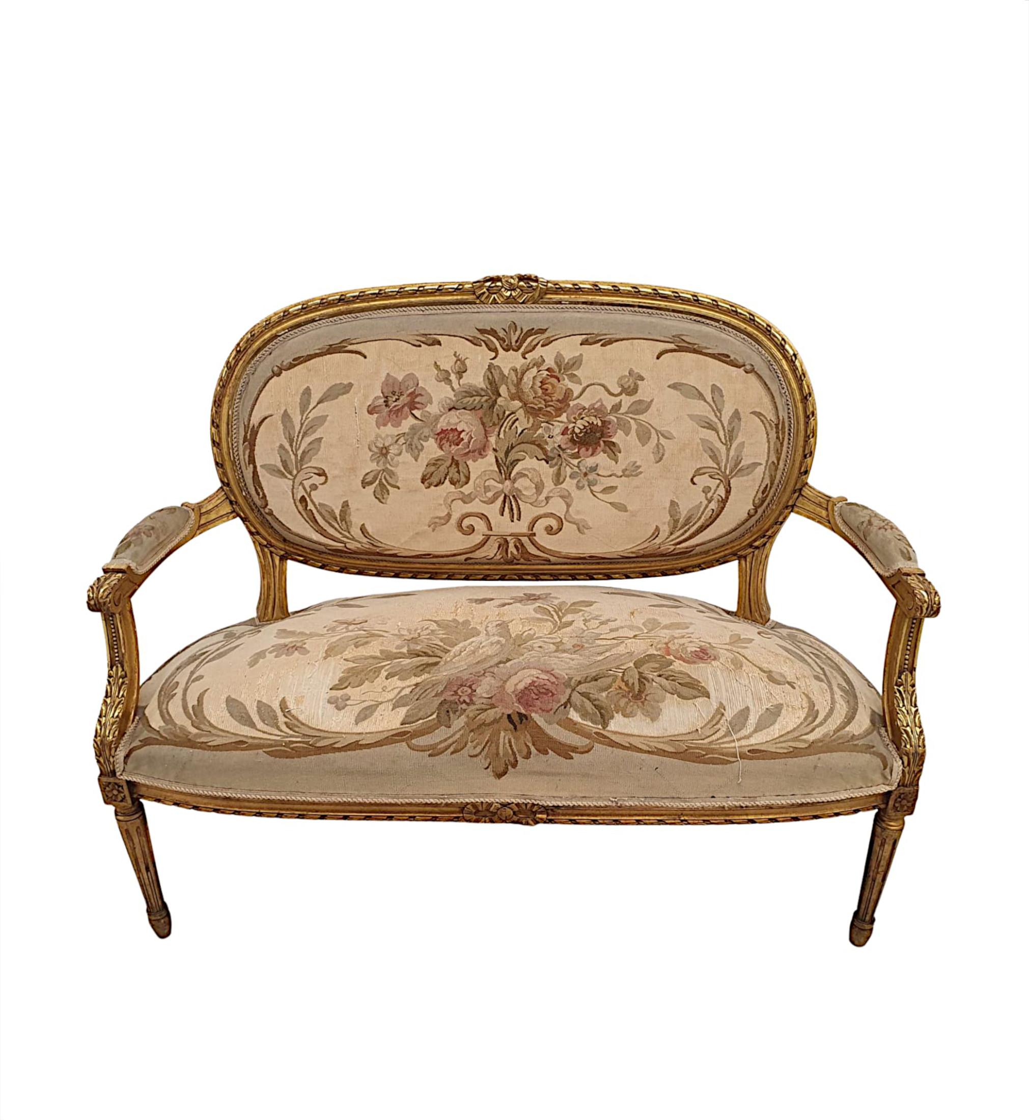 French Beautiful 19th Century Giltwood Suite For Sale