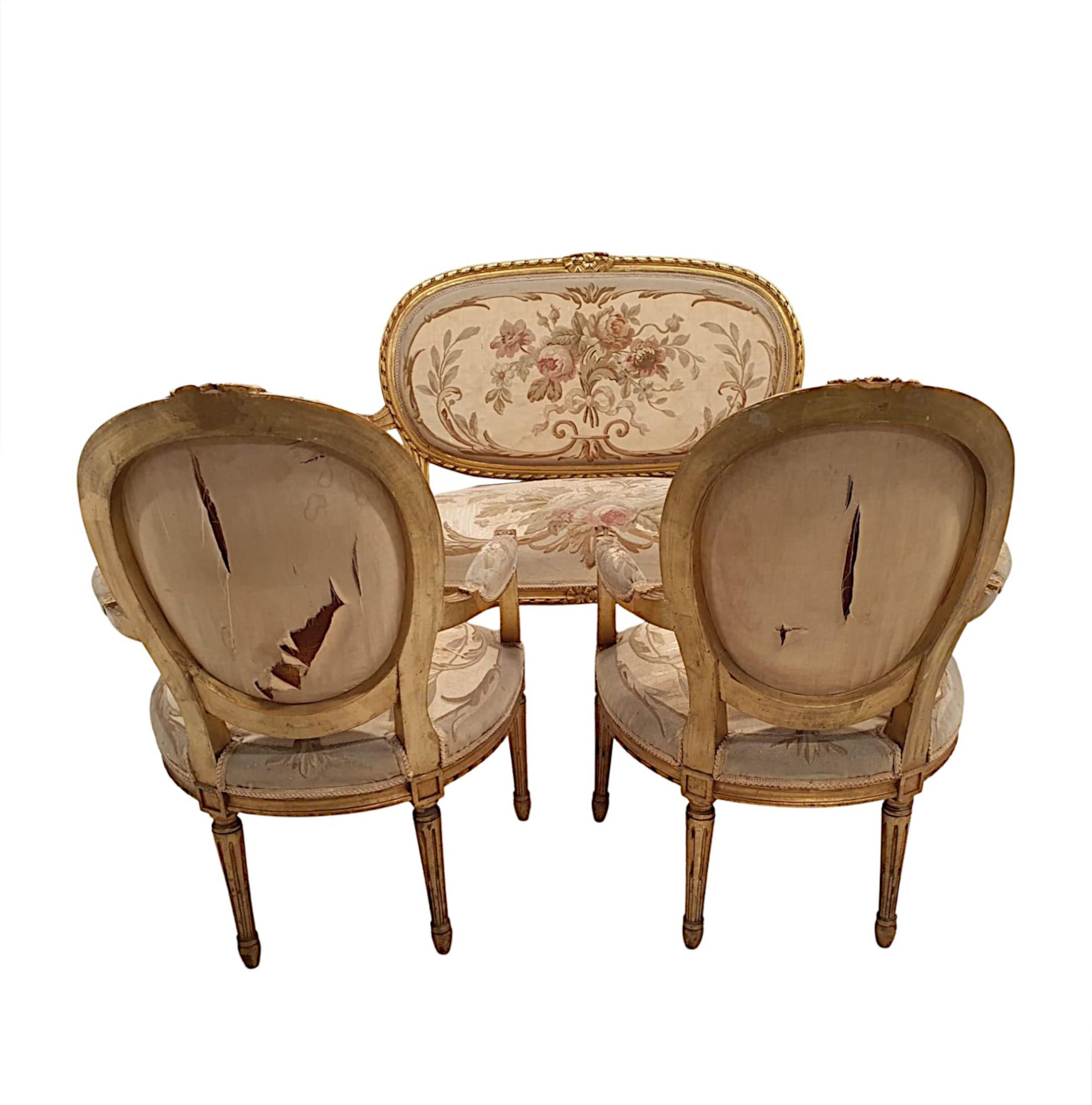 Beautiful 19th Century Giltwood Suite For Sale 1
