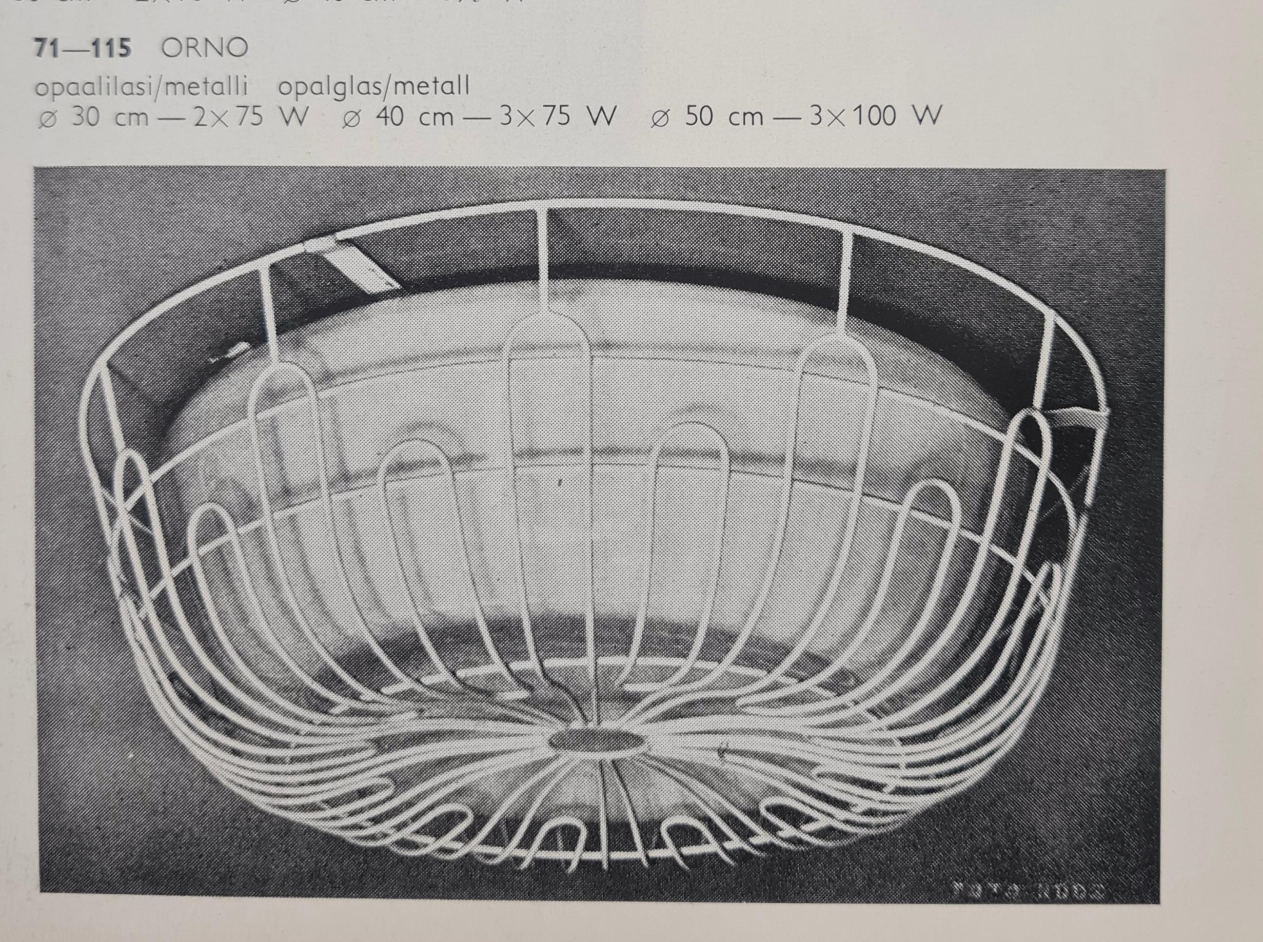 Magnifique et vivante lampe de plafond Lisa Johansson-Papé, modèle 71-115, Orno, années 1950 en vente 6