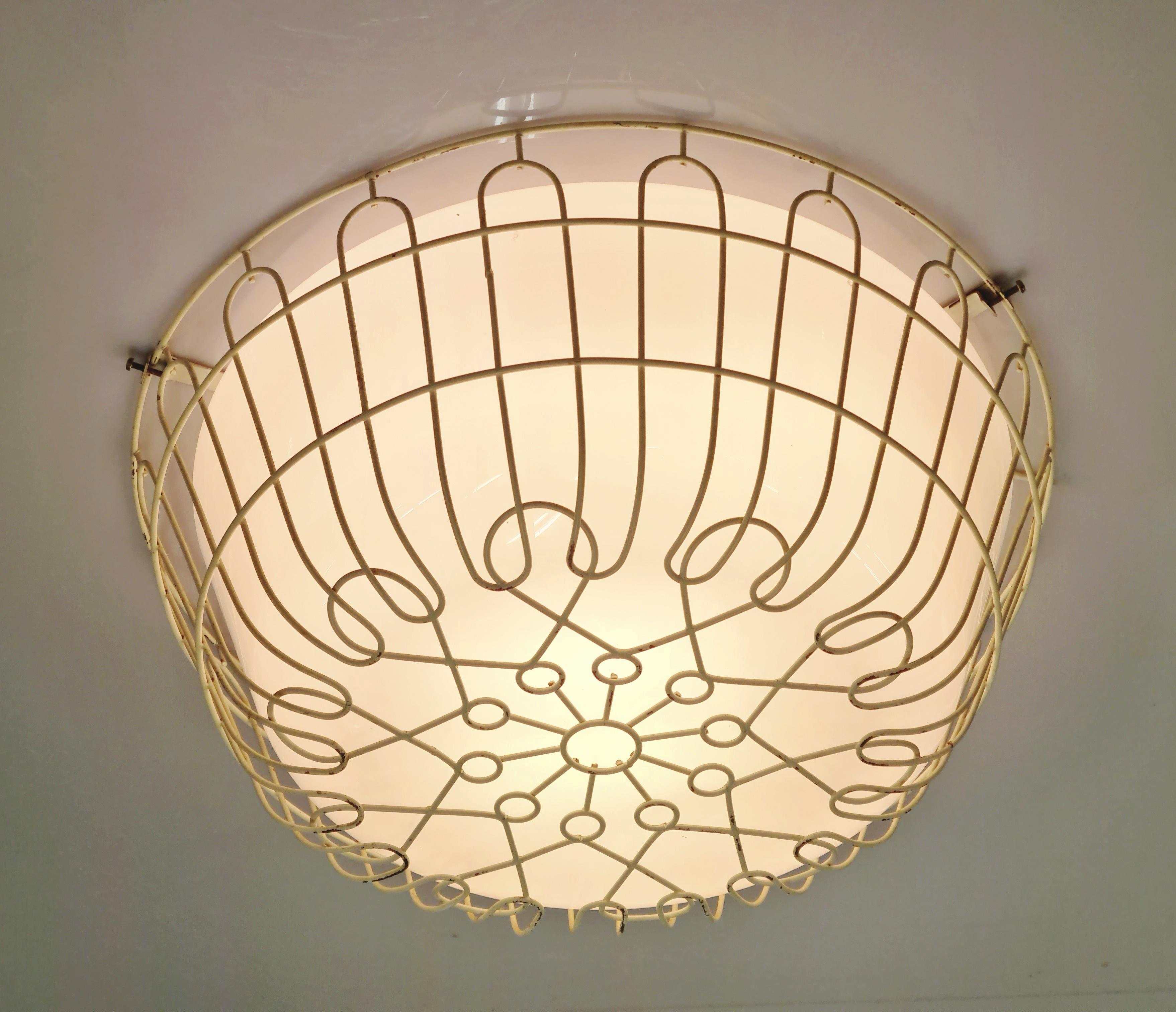 A Beautiful and Lively Lisa Johansson-Papé Ceiling Lamp Model 71-115, Orno 1950s For Sale 7