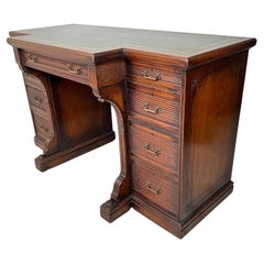 Antique A Beautiful and Rare Gillow & Co. Mahogany Breakfront Library Desk, Circa 1870