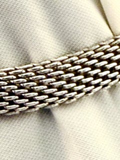 A beautiful and supple Tiffany &Co woven link silver necklace.