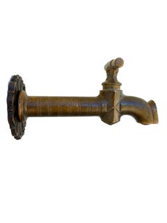 A Beautiful Antique Brass Faucet with Decorative Backplate