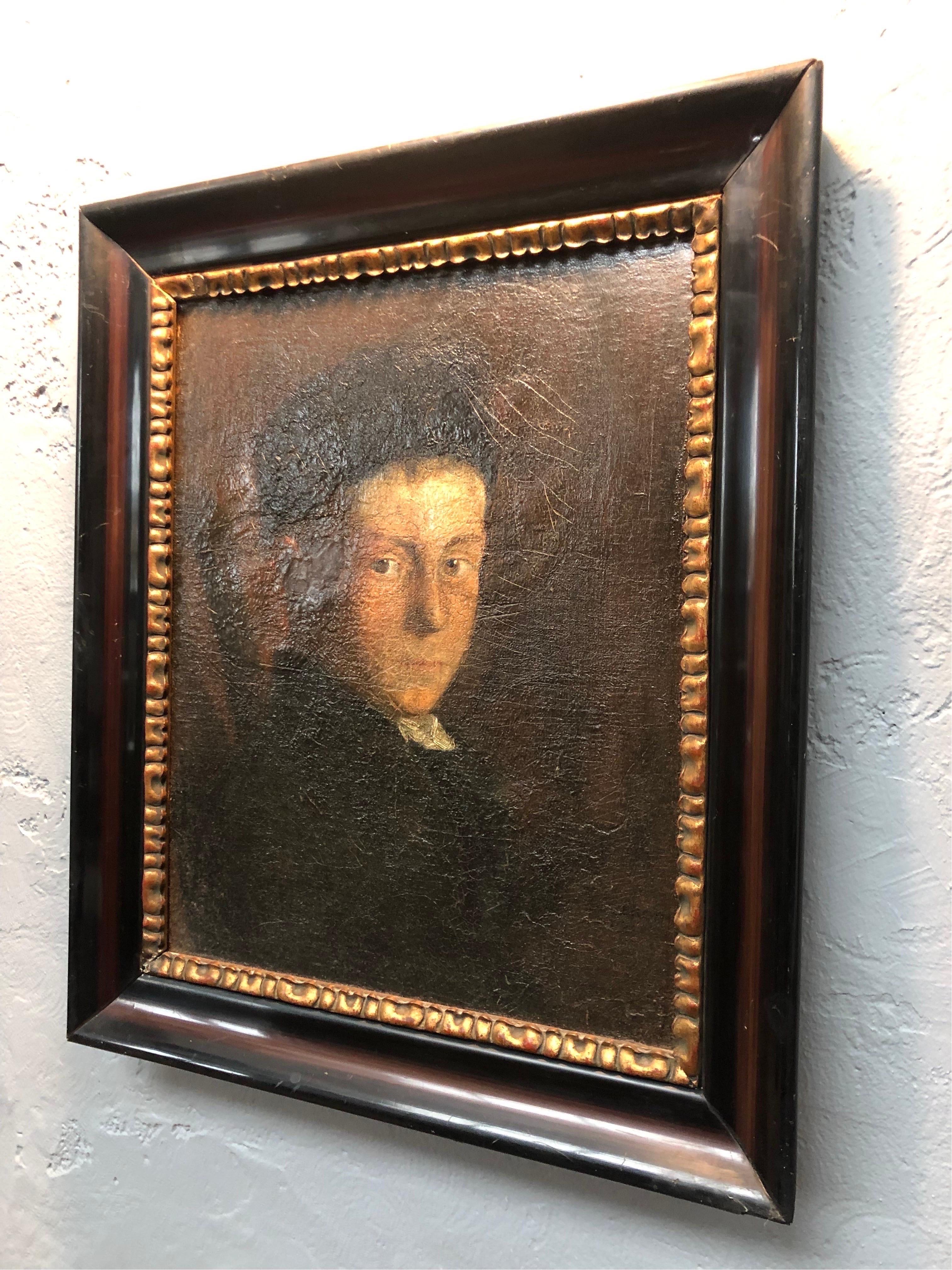 A Beautiful oil on board antique portrait of a boy by an unknown artist. 
The artist succeeded in capturing this boys striking expression. 
Age related wear and patina. 
May have had some repairs to the frame. 
Over all in great antique condition.