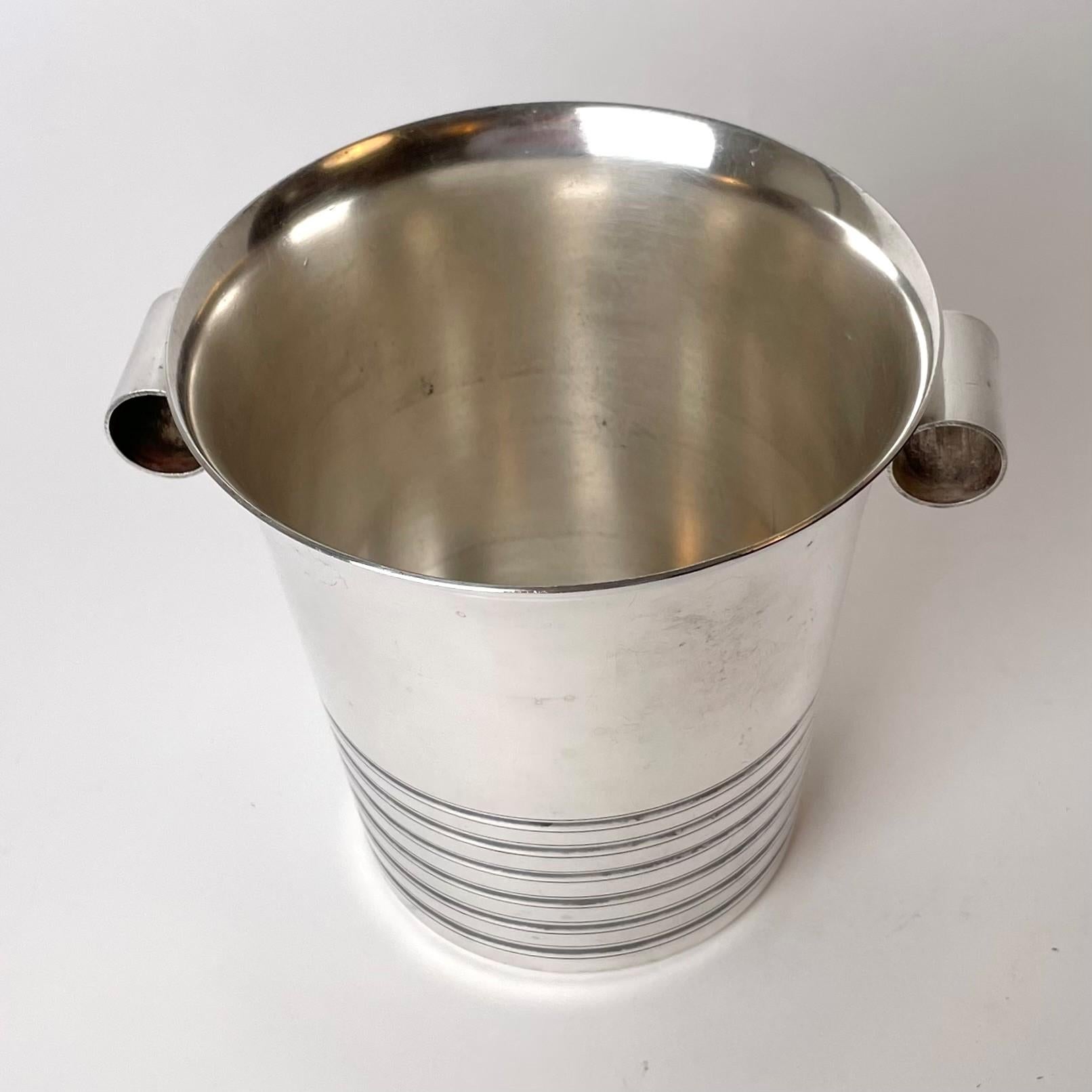 Silver Plate Beautiful Art Deco Ice Bucket from the 1920s For Sale