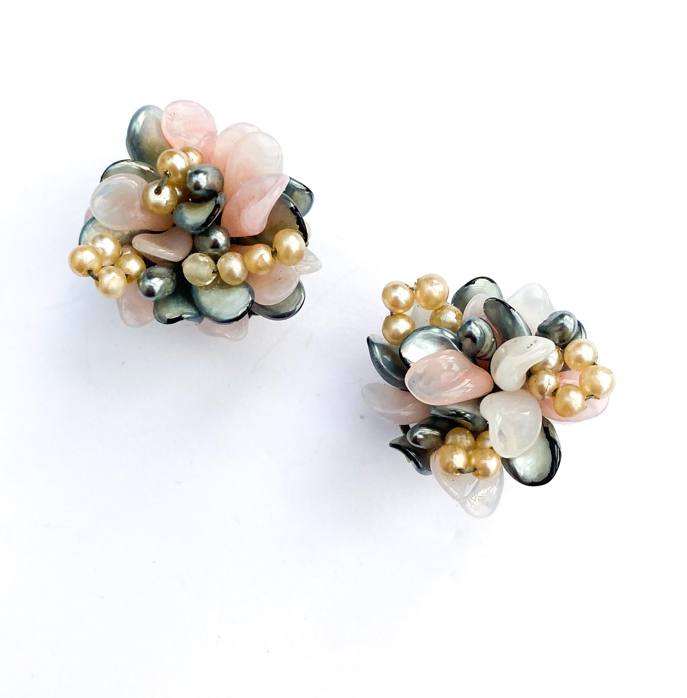 A beautiful artisan glass and paste pearl parure, Louis Rousselet, France, 1950s 9