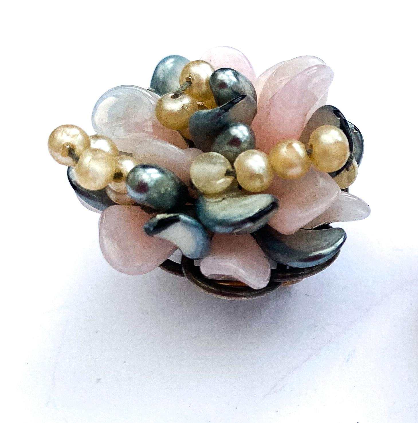 A beautiful artisan glass and paste pearl parure, Louis Rousselet, France, 1950s 11