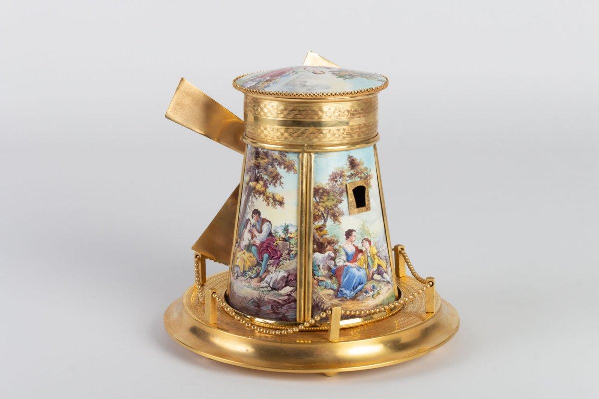 beauty and the beast windmill music box
