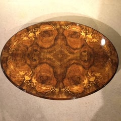 Beautiful Burr Walnut and Marquetry Inlaid Victorian Period Antique Coffee Table