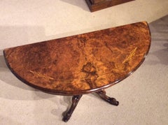 Beautiful Burr Walnut and Marquetry Inlaid Victorian Period Fold over Card Table