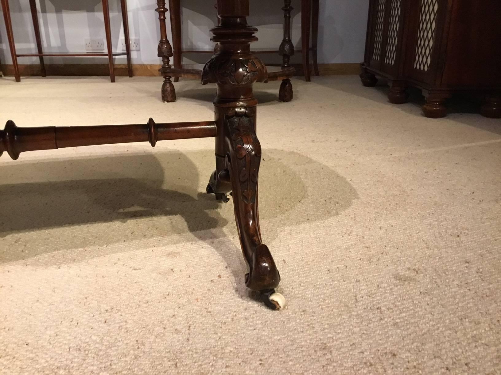Beautiful Burr Walnut Inlaid Victorian Period Antique Coffee Table 1
