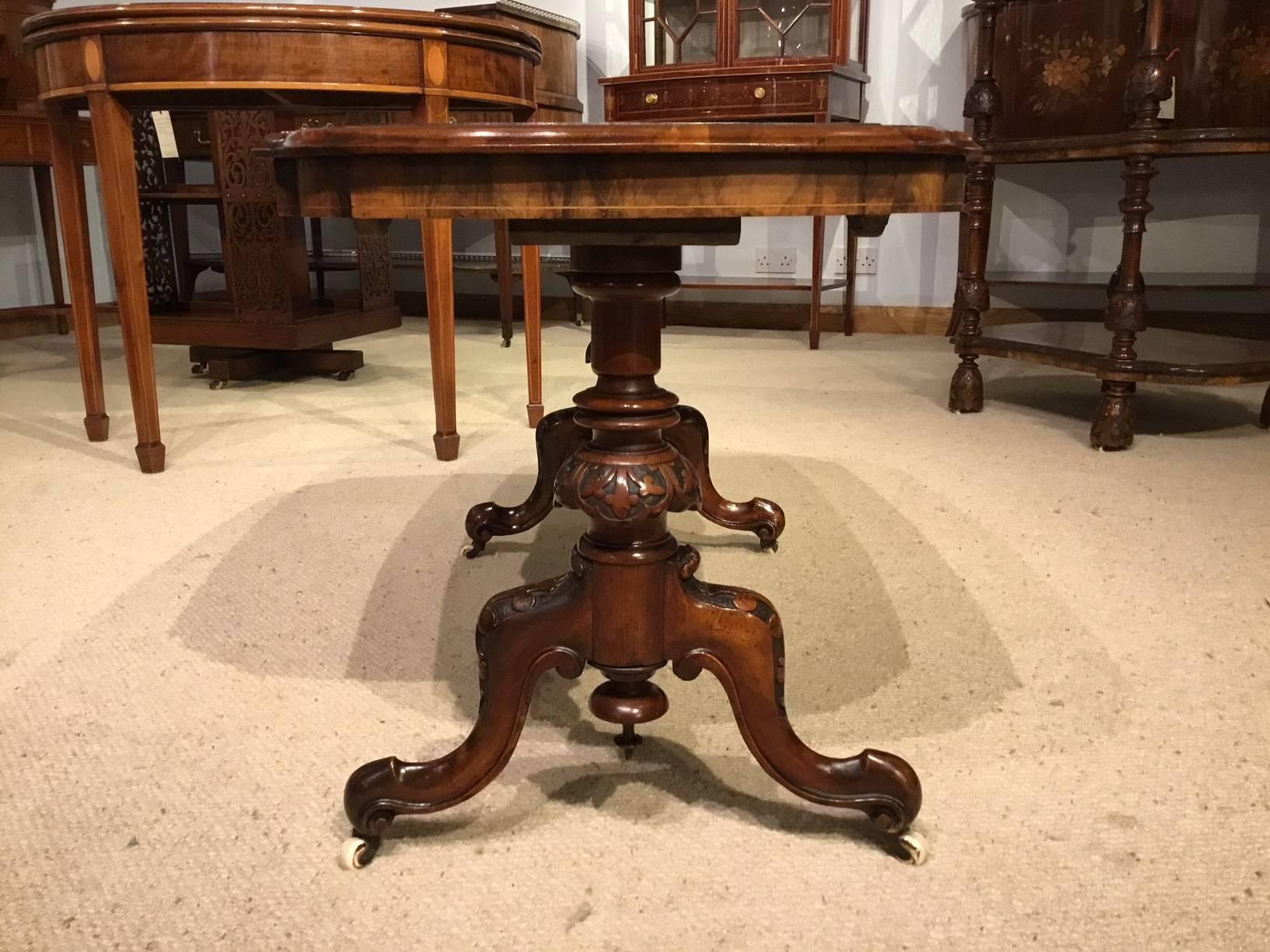 Beautiful Burr Walnut Inlaid Victorian Period Antique Coffee Table 2
