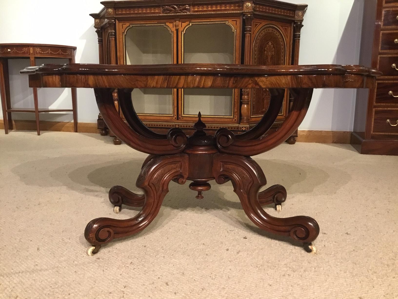 A beautiful burr walnut Victorian shaped coffee table For Sale 1
