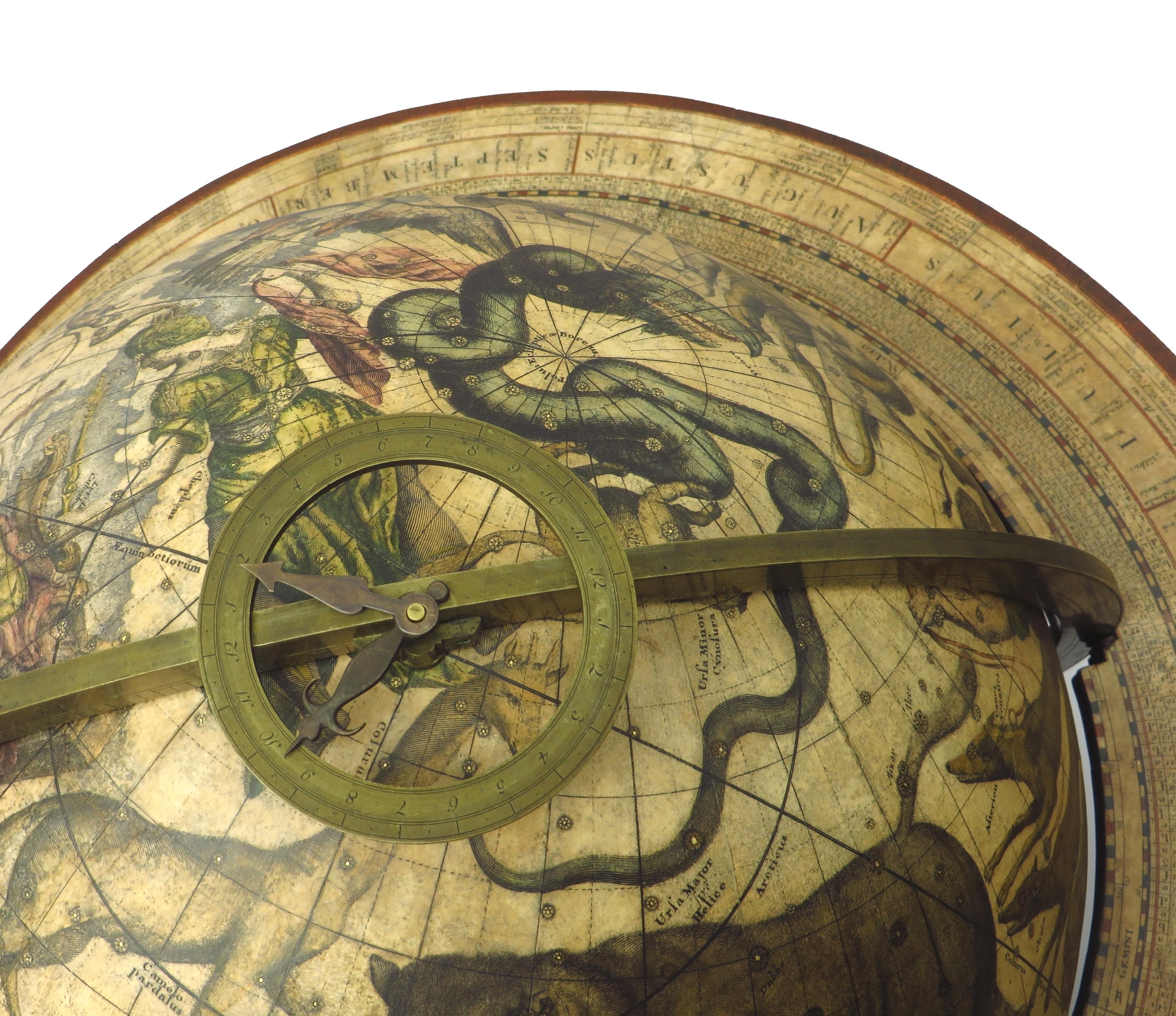 Dutch Colonial A beautiful Celestial Table Globe produced by Gerard & Leonard Valk For Sale