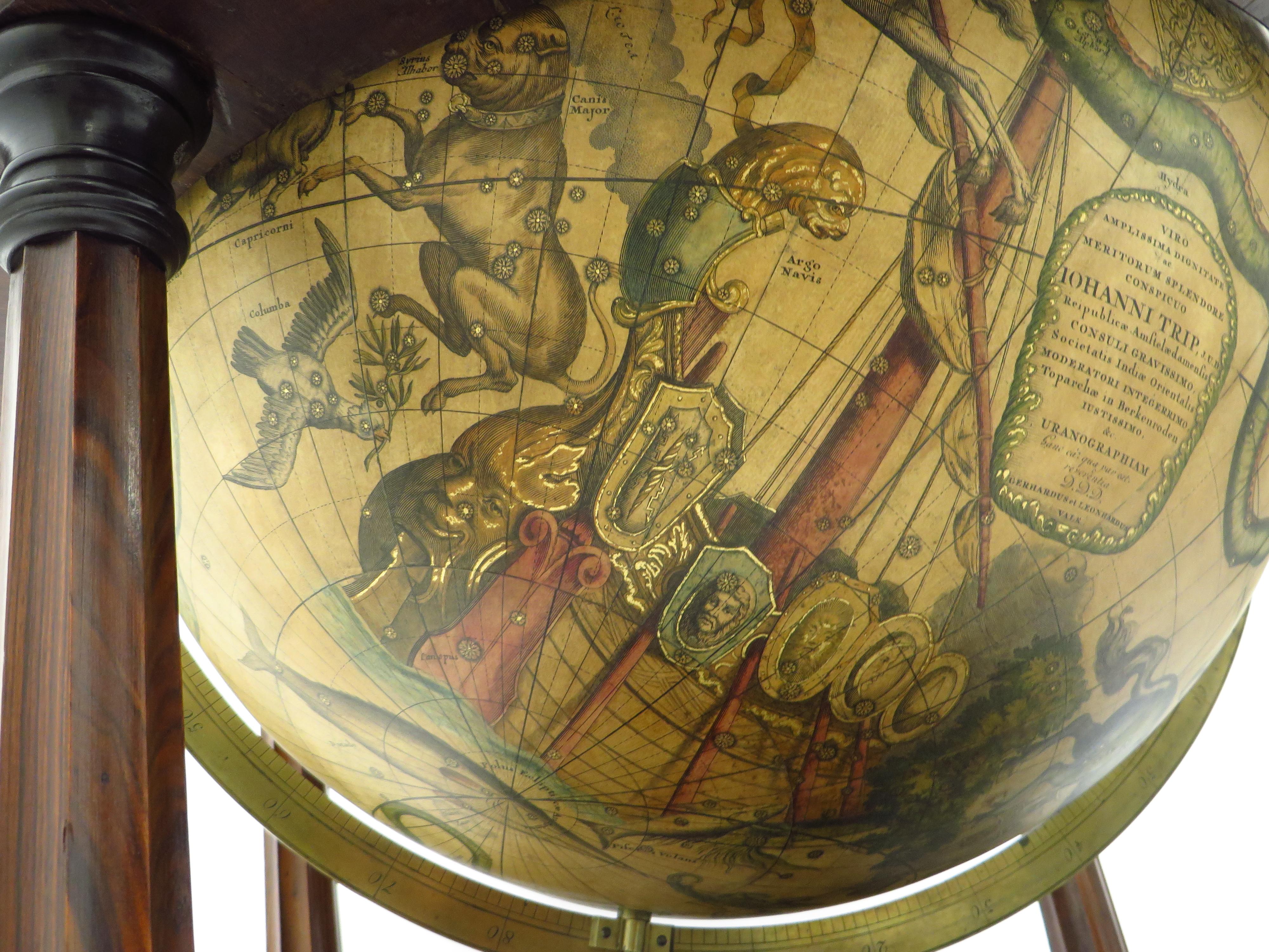 18th Century A beautiful Celestial Table Globe produced by Gerard & Leonard Valk For Sale