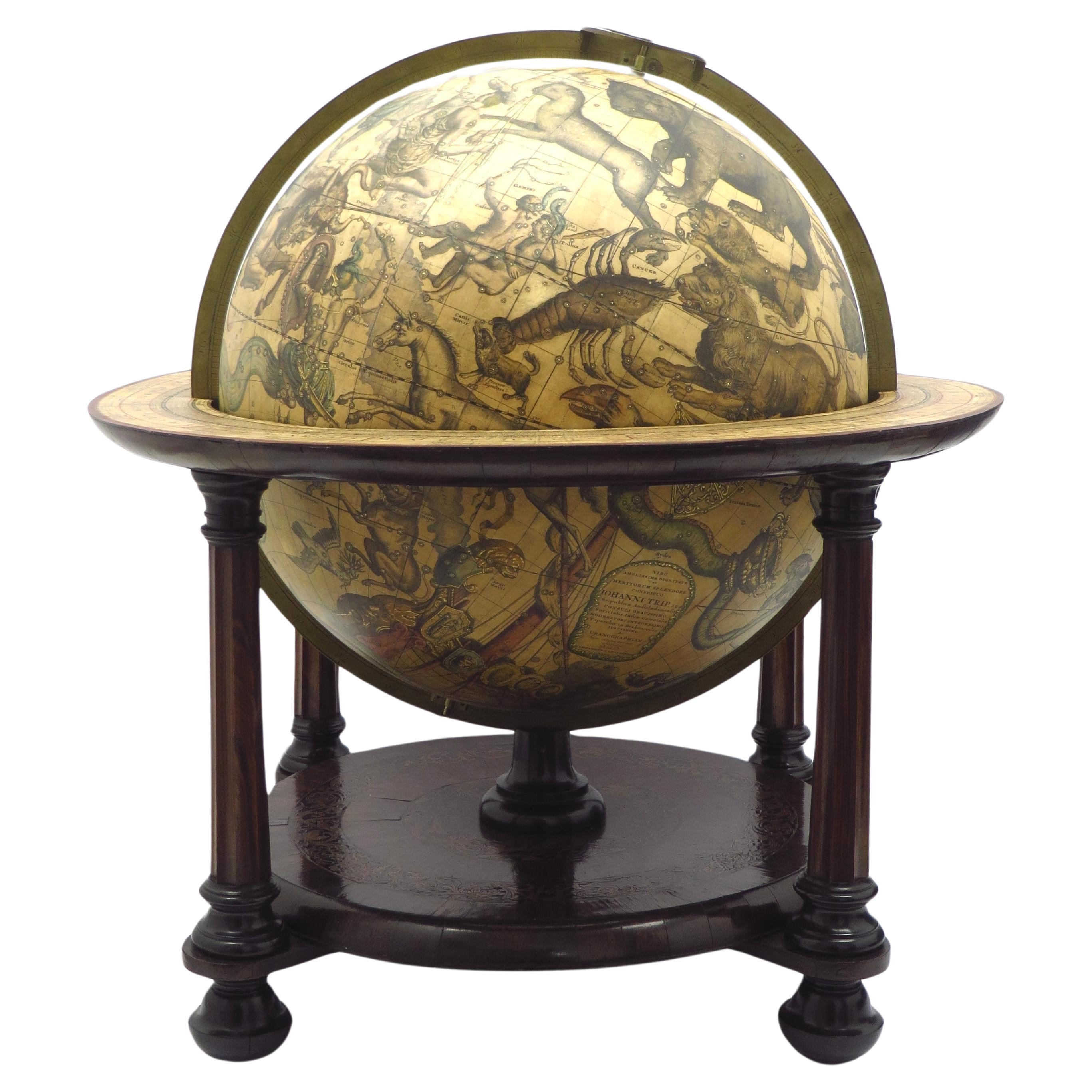 Un magnifique globe de table céleste produit par Gerard & Leonard Valk