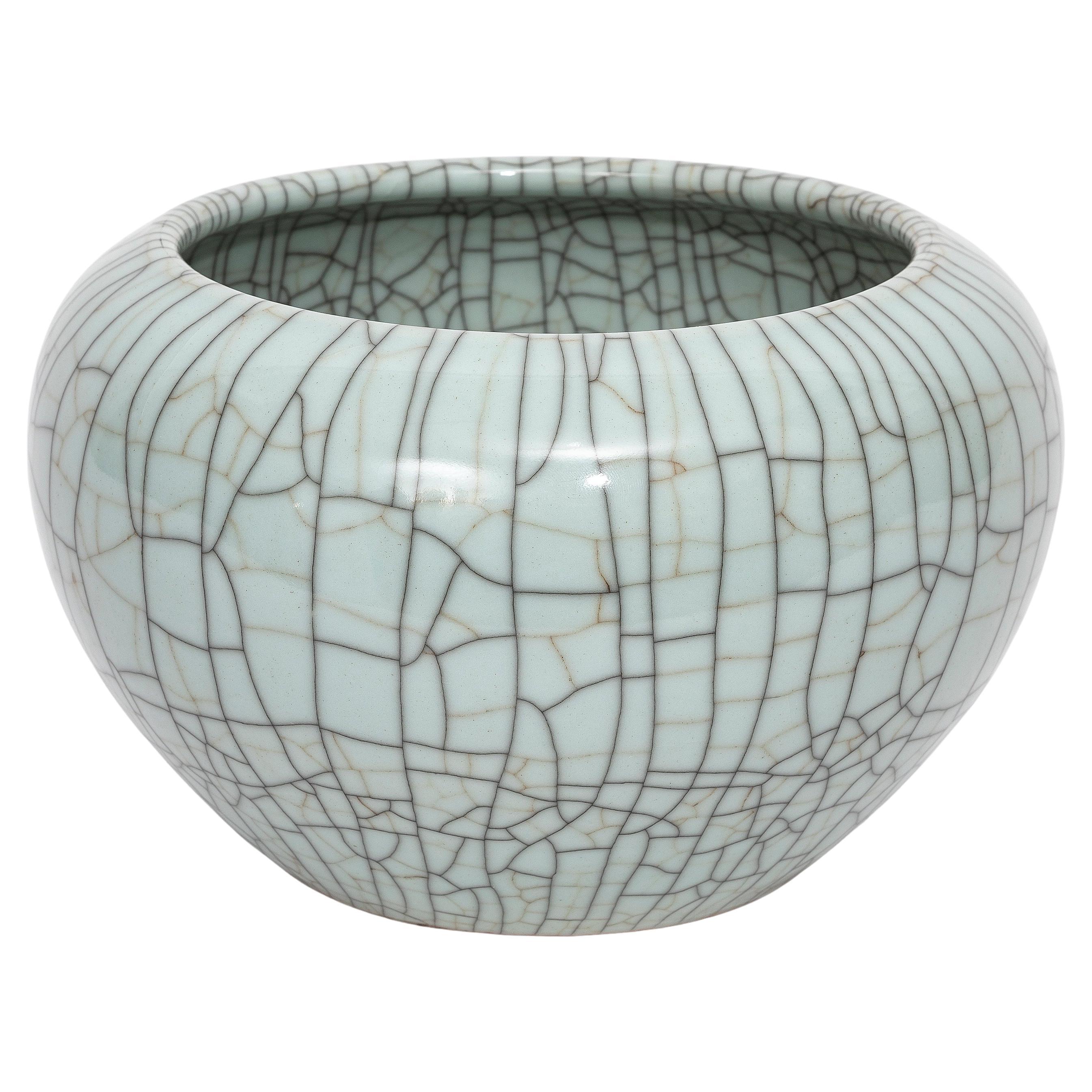 A Beautiful Chinese Celadon Crackle Ge Ware Bowl or Centerpiece