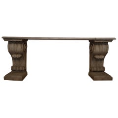 A Beautiful Classical Console Table with Marble and 18th century carved wood