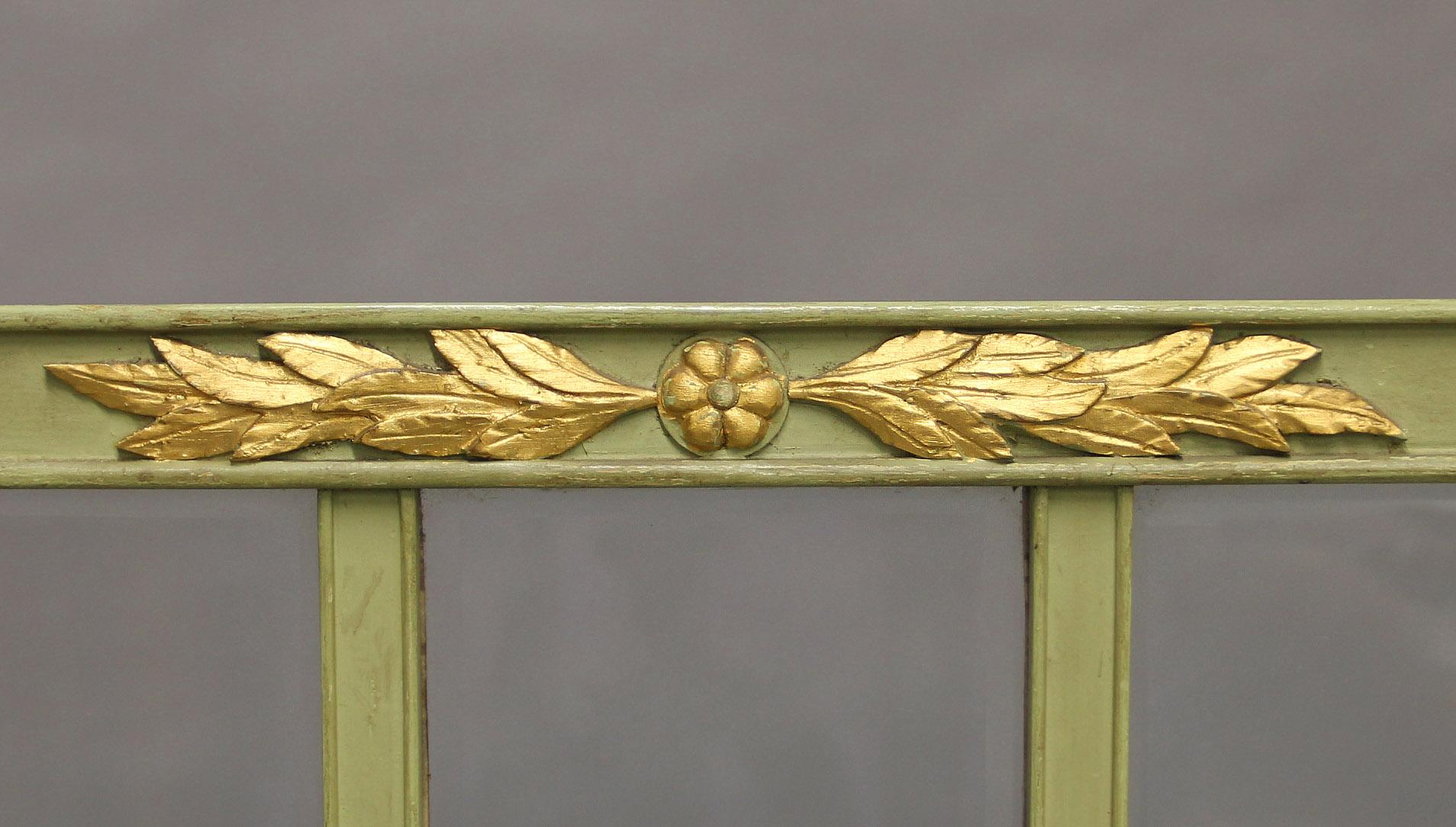 Fabric A Beautiful Early 20th Century Gilt and Painted Wood Three Panel Floor Screen For Sale