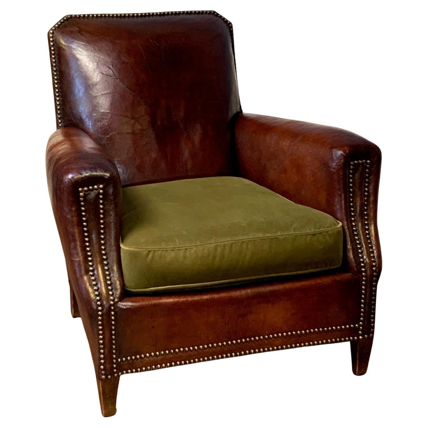 A Beautiful French Leather Chair, Normandy Model, Circa 1920’s