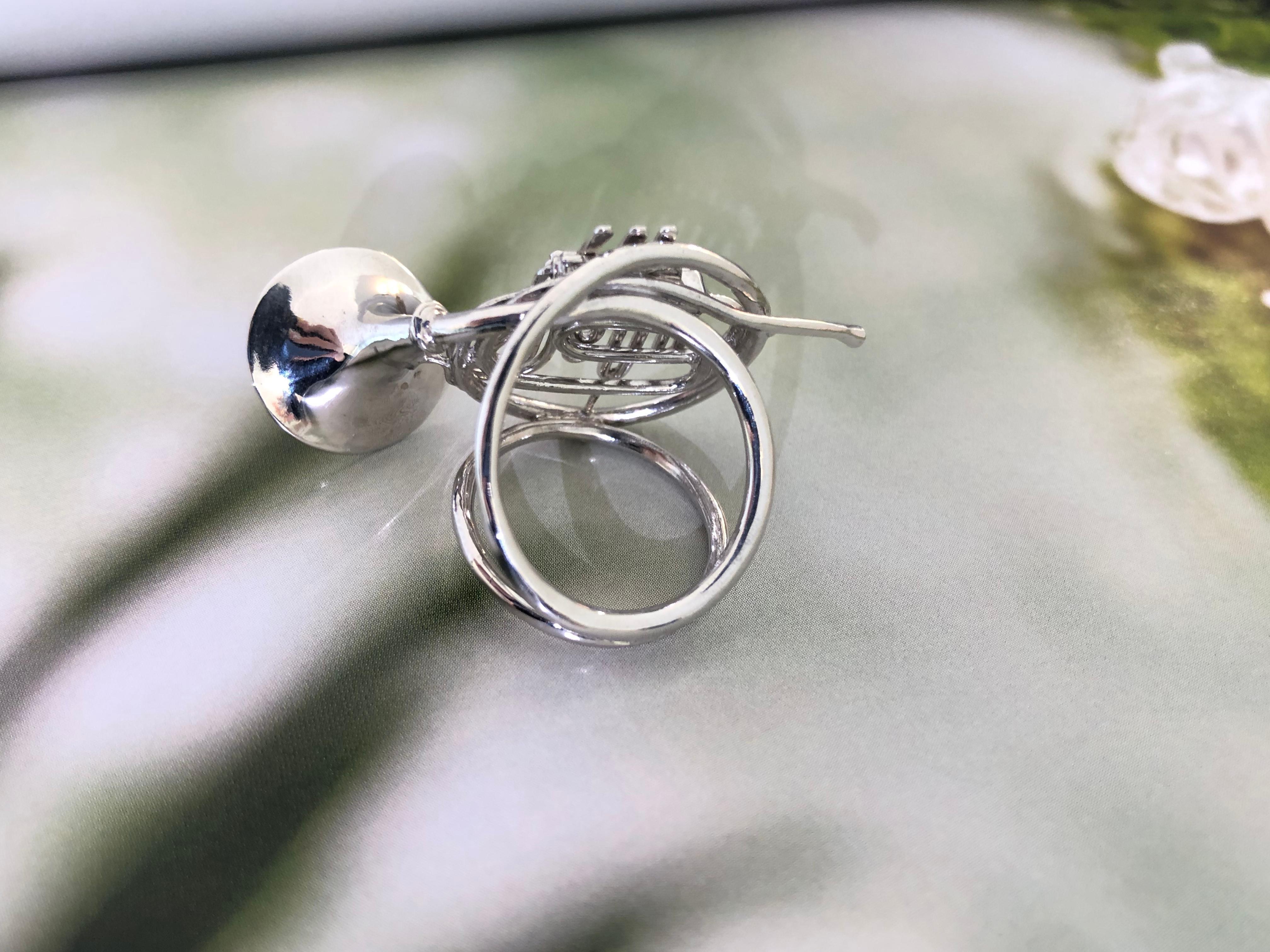 Eine schöne Hand Made Französisch Horn Ring in 925 Silber (Moderne) im Angebot