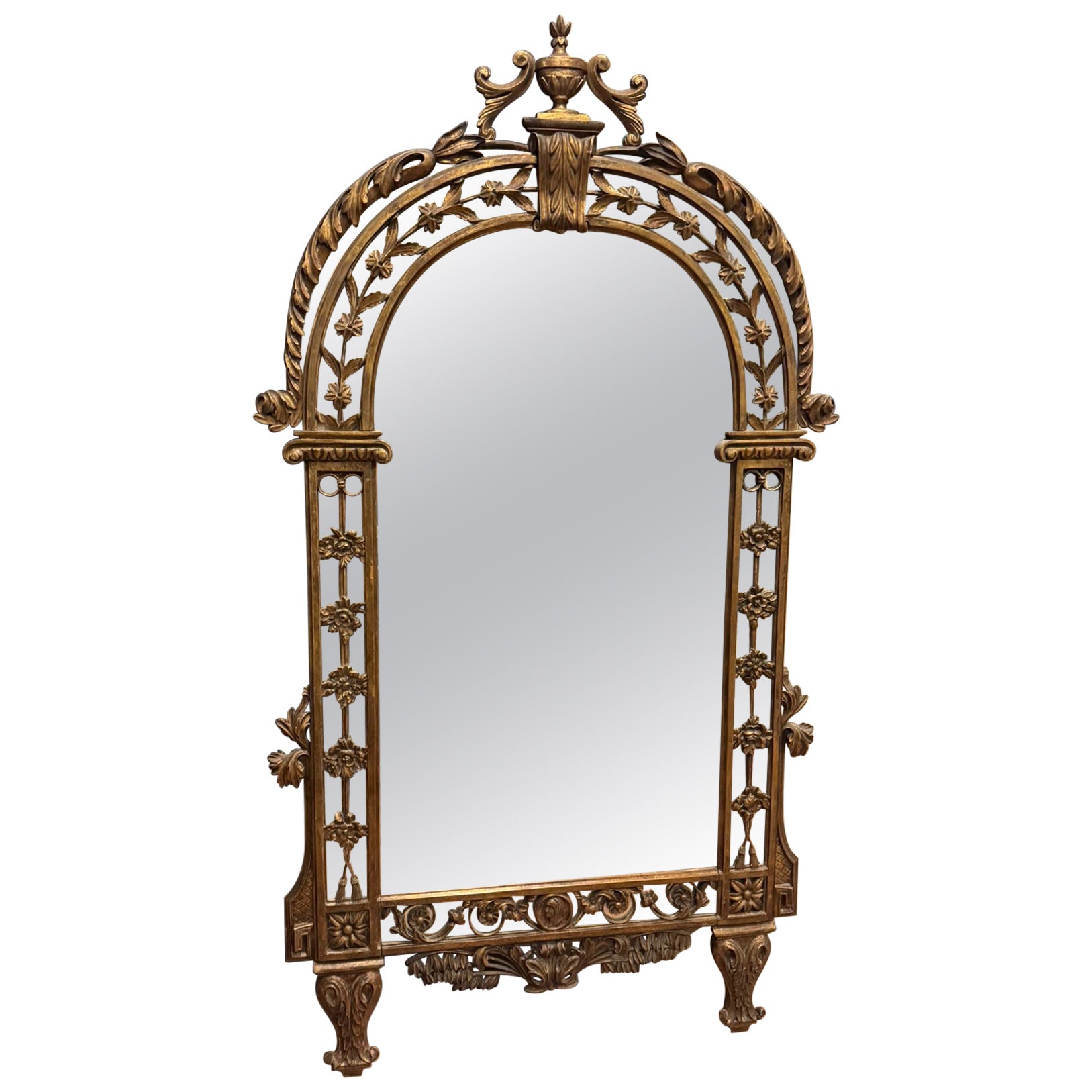 A beautiful, highly valuable Neoclassical mirror gilded and carved, Italy For Sale