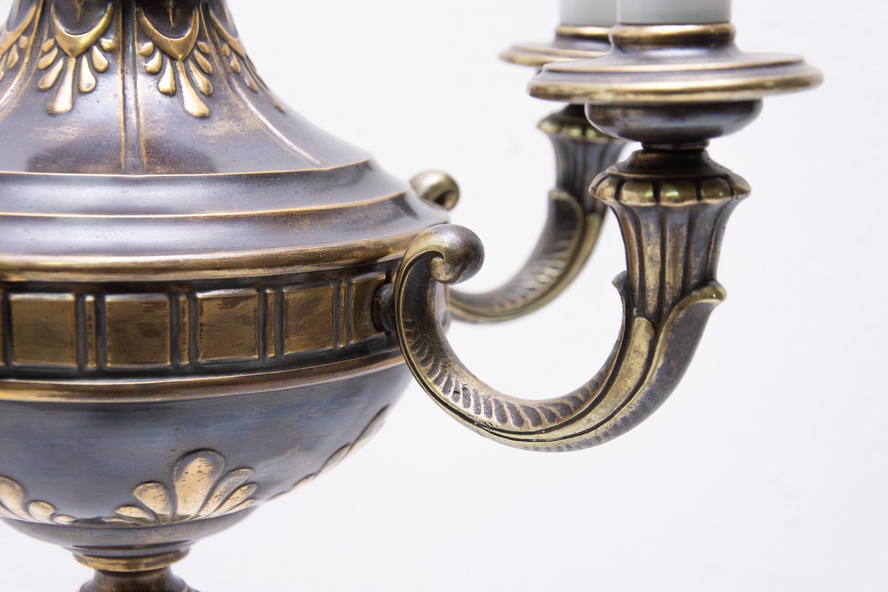 Beautiful Historicizing Brass Five-Armed Chandelier 4