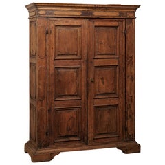 Beautiful Italian Walnut Two-Door Cabinet, Turn of 18th and 19th Century