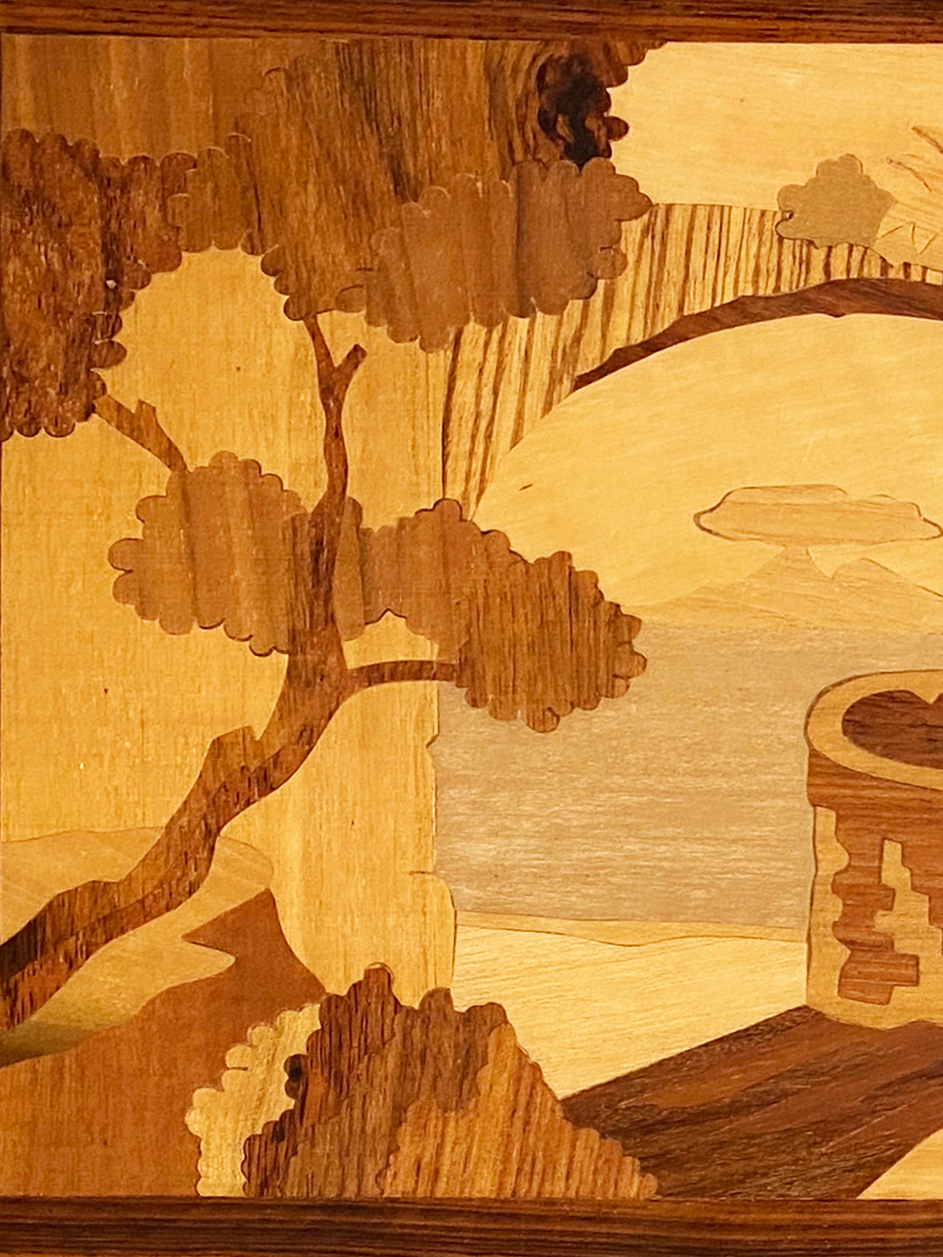 Ilay Panel Mid-Century marquetry inlay panel art, hand-made in Italy For Sale at ...