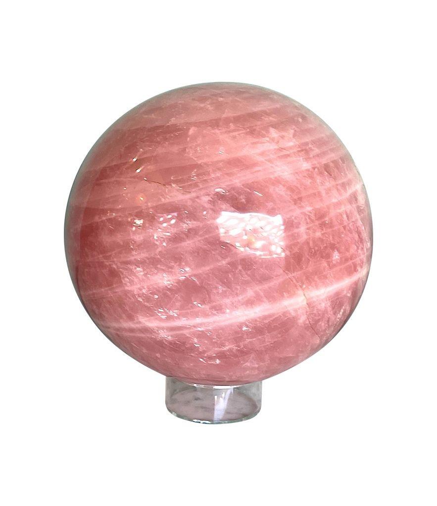 Rose Quartz A beautiful large Star Rose quartz polished sphere from Madagascar For Sale