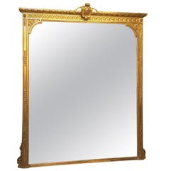 A Beautiful Large Victorian Period Carved Gilt-wood & Gesso Mirror