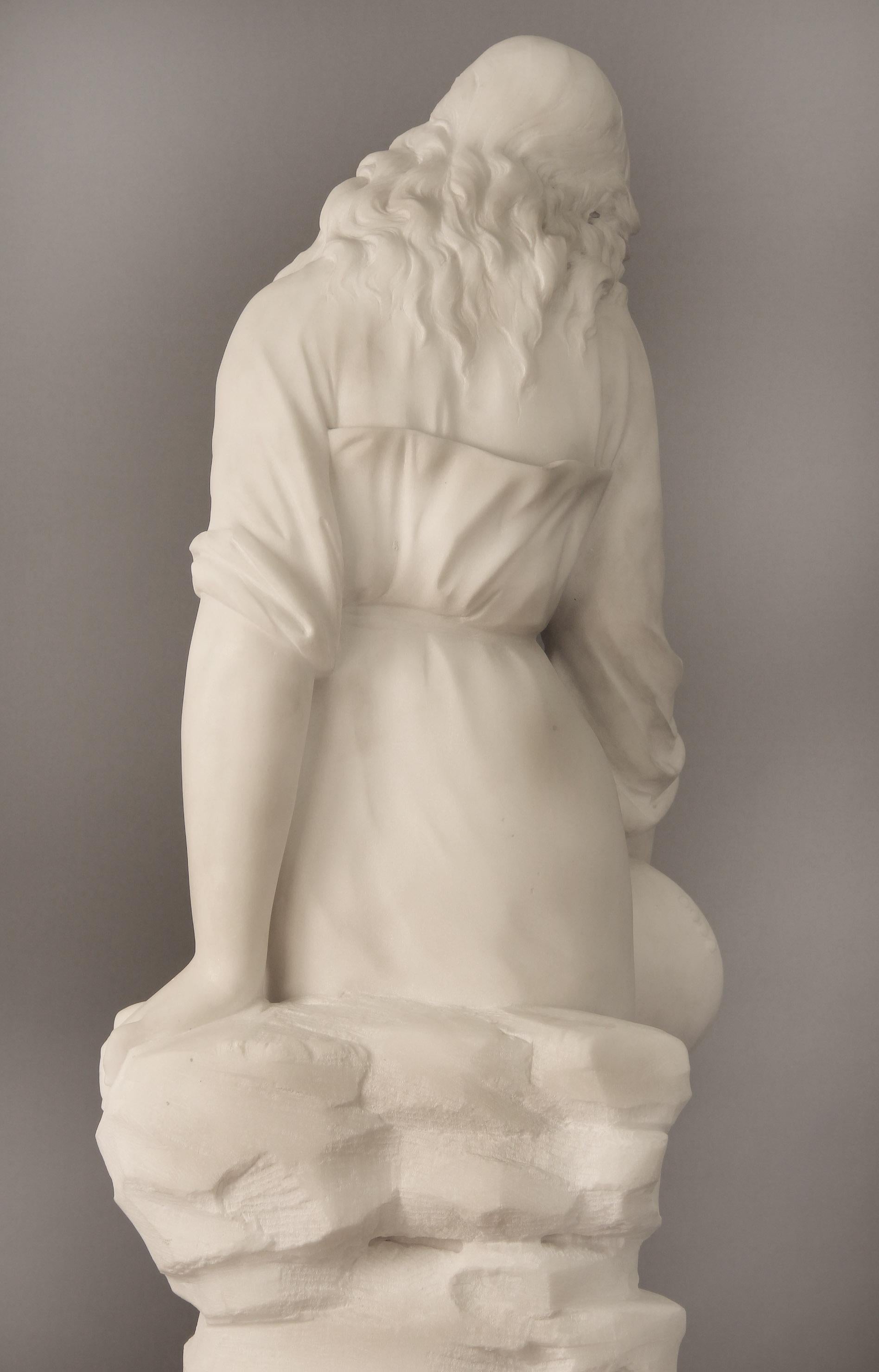 Beautiful Late 19th Century French Carrara Marble of a Woman, Paul Fournier For Sale 1