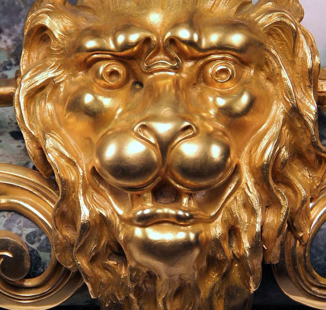 Girondale de Mármol Siete Luces Montado en Bronce Dorado Francés en venta