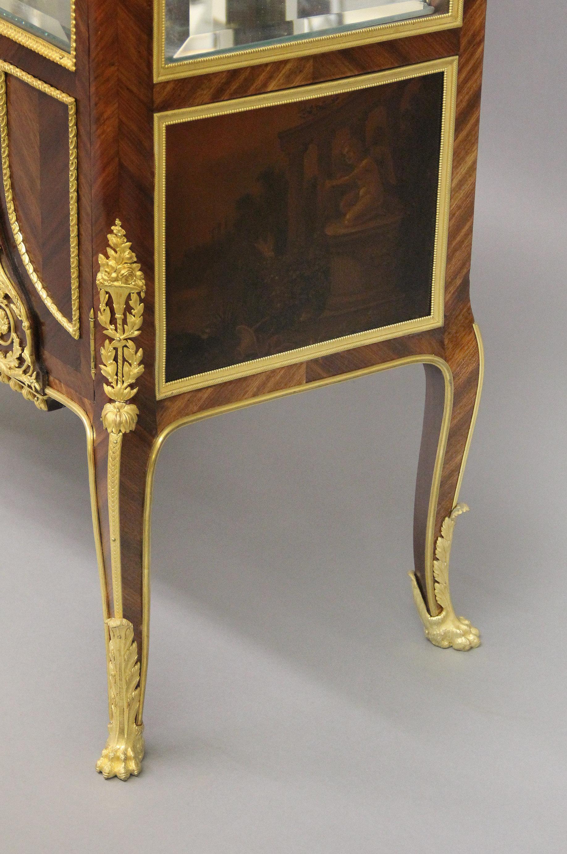 Glass Beautiful Late 19th Century Gilt Bronze Mounted Vitrine by François Linke